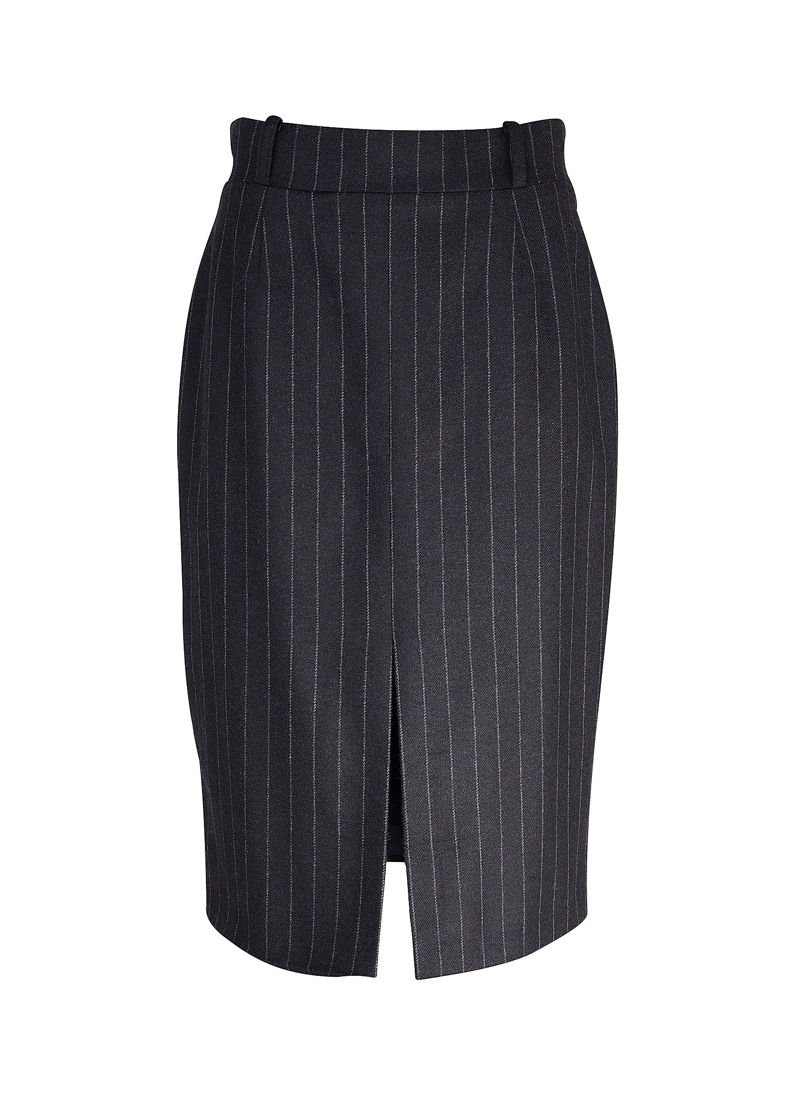 Mayfair Pencil Skirt (Charcoal Pinstripe)