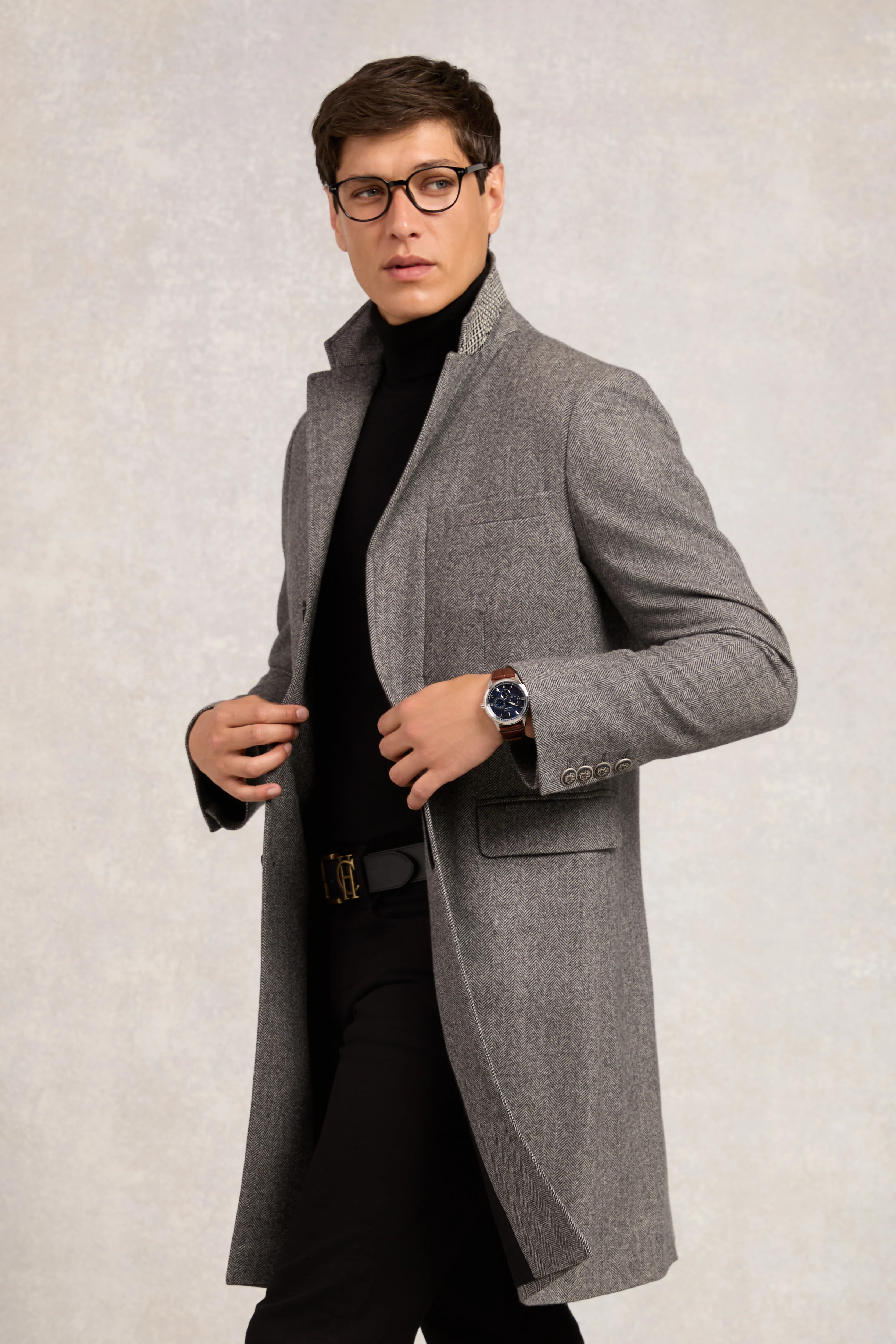 The Cheltenham Coat (Mono Herringbone)