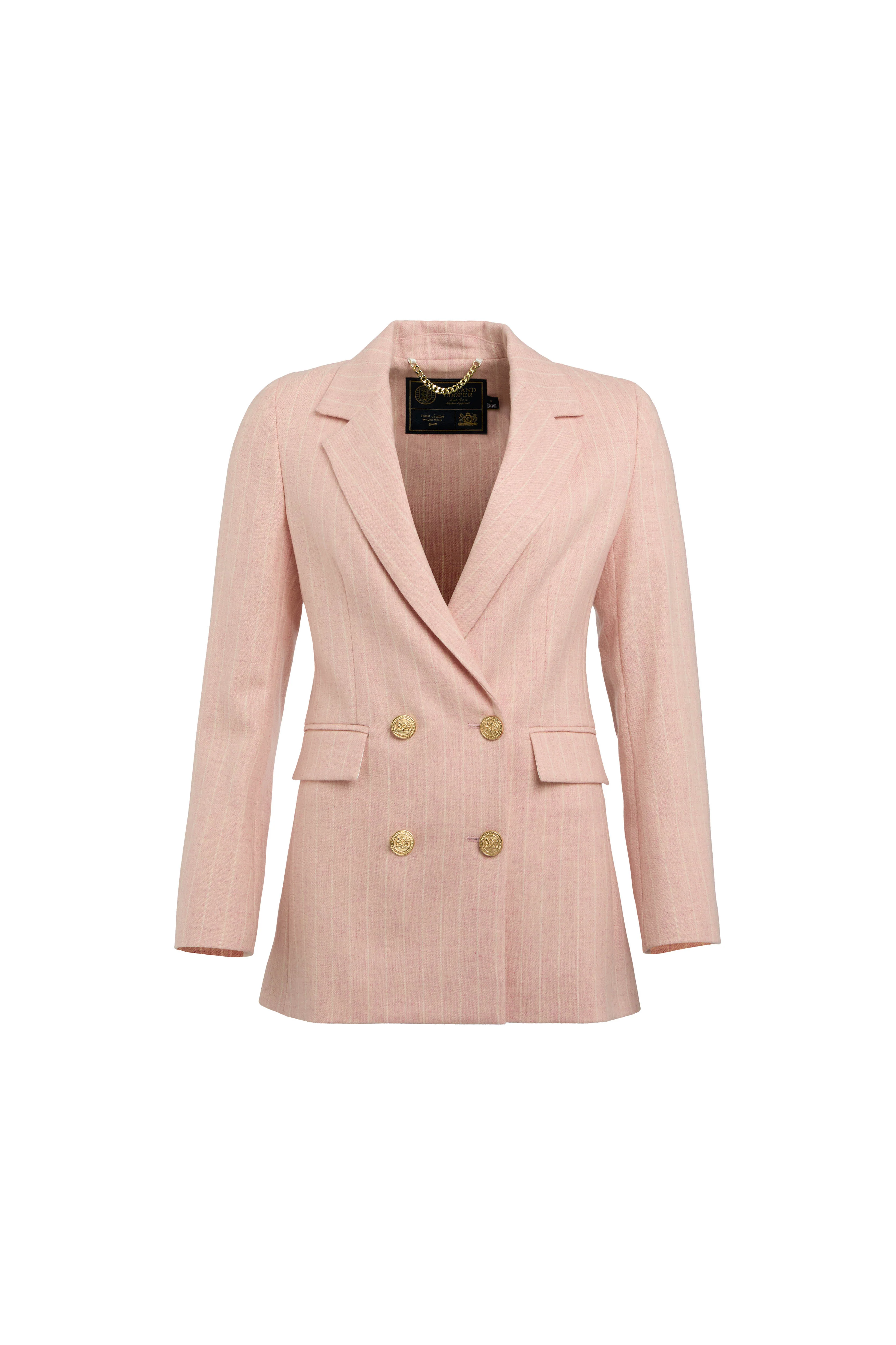 Double Breasted Blazer (Pink Chalk Pinstripe)