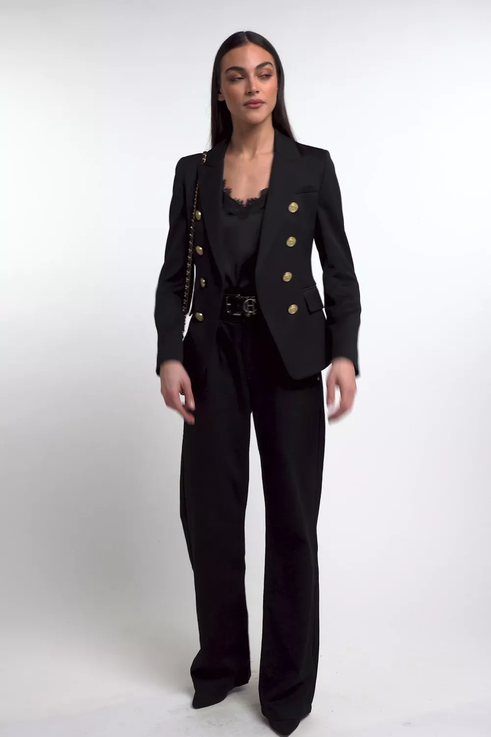 Satin Lace Cami (Black)