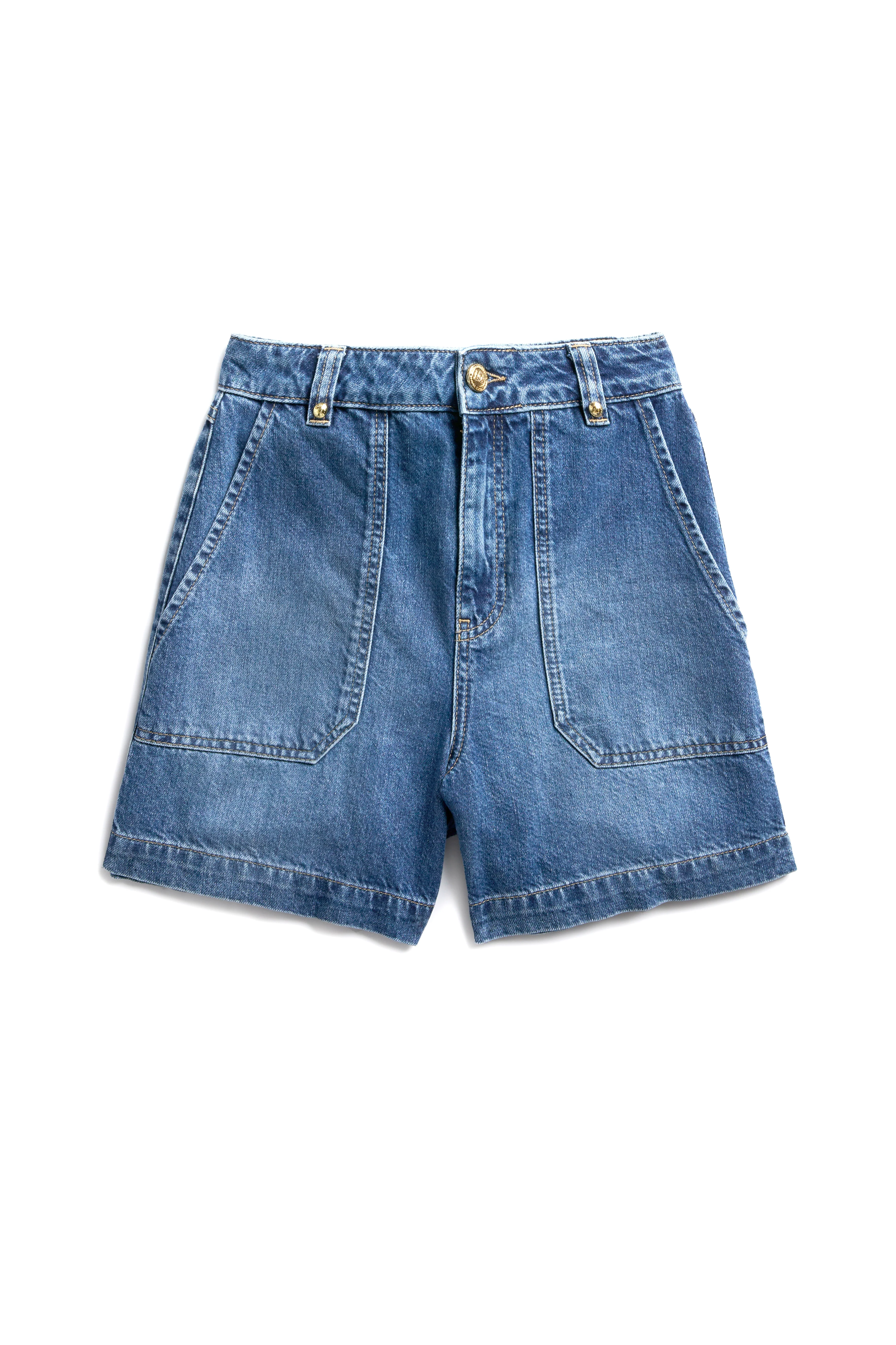 Utility Denim Shorts (Denim)