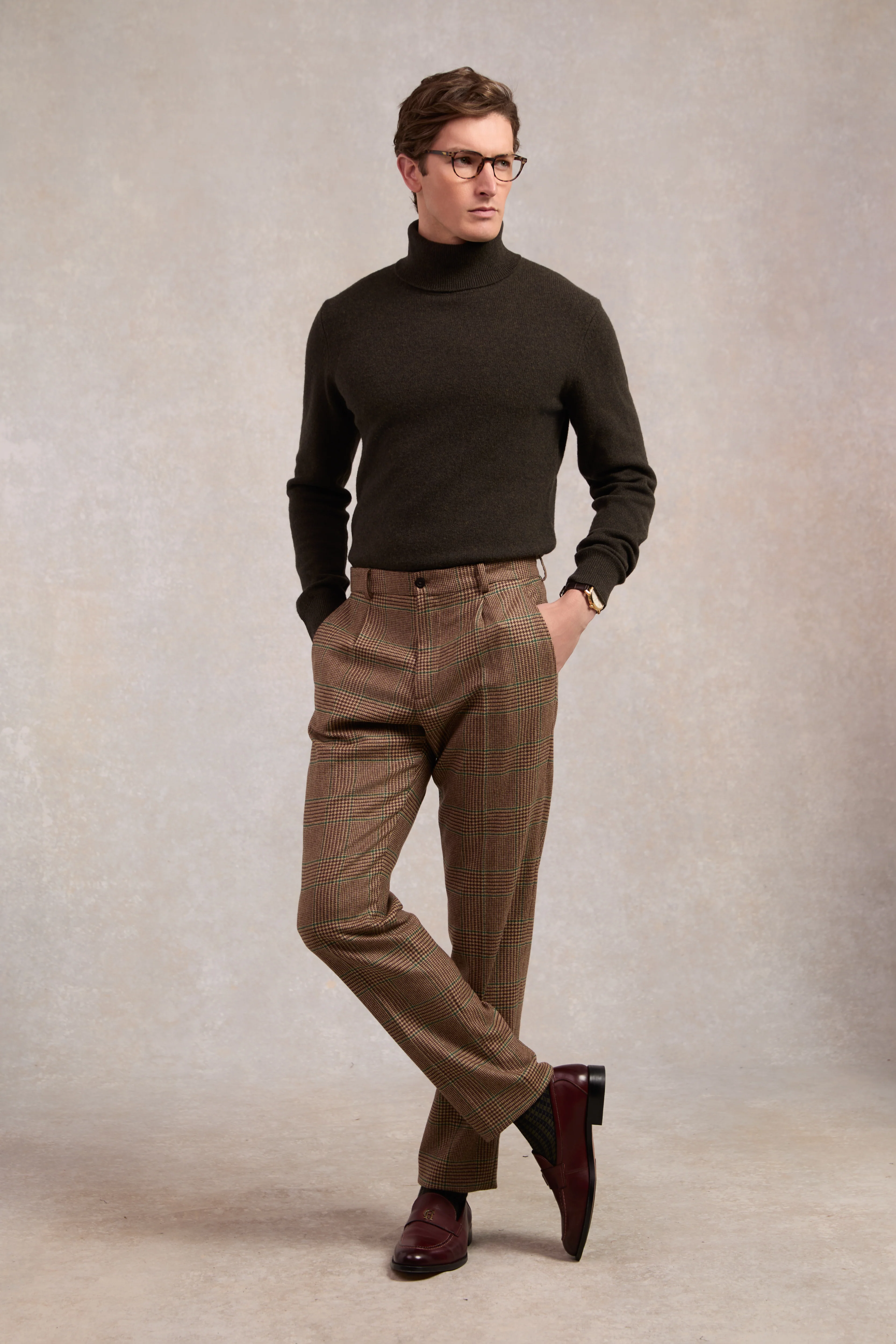 The Classic Trouser (Clarence Check Forest)
