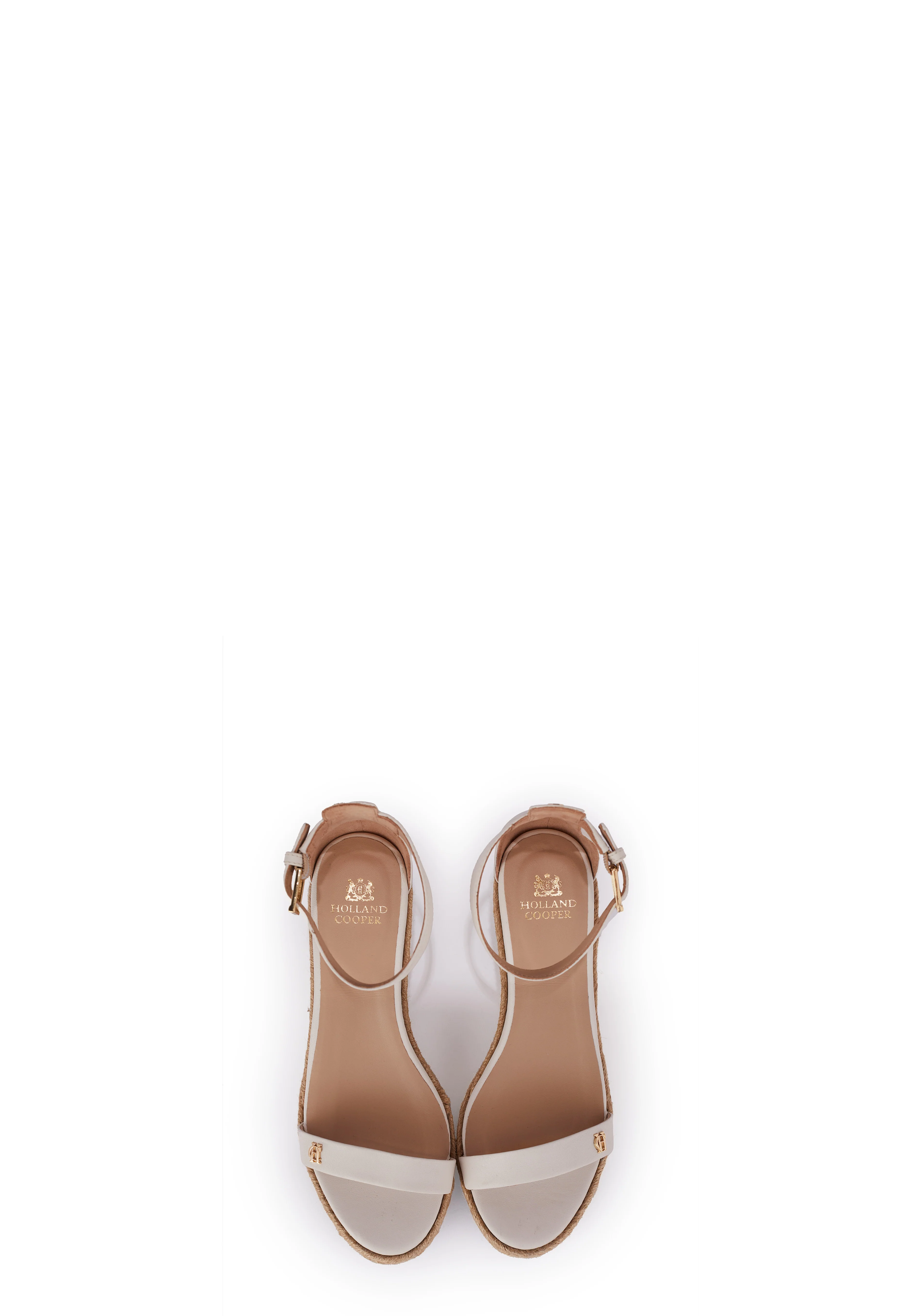 St Lucia Espadrille Wedge (Cream Leather)