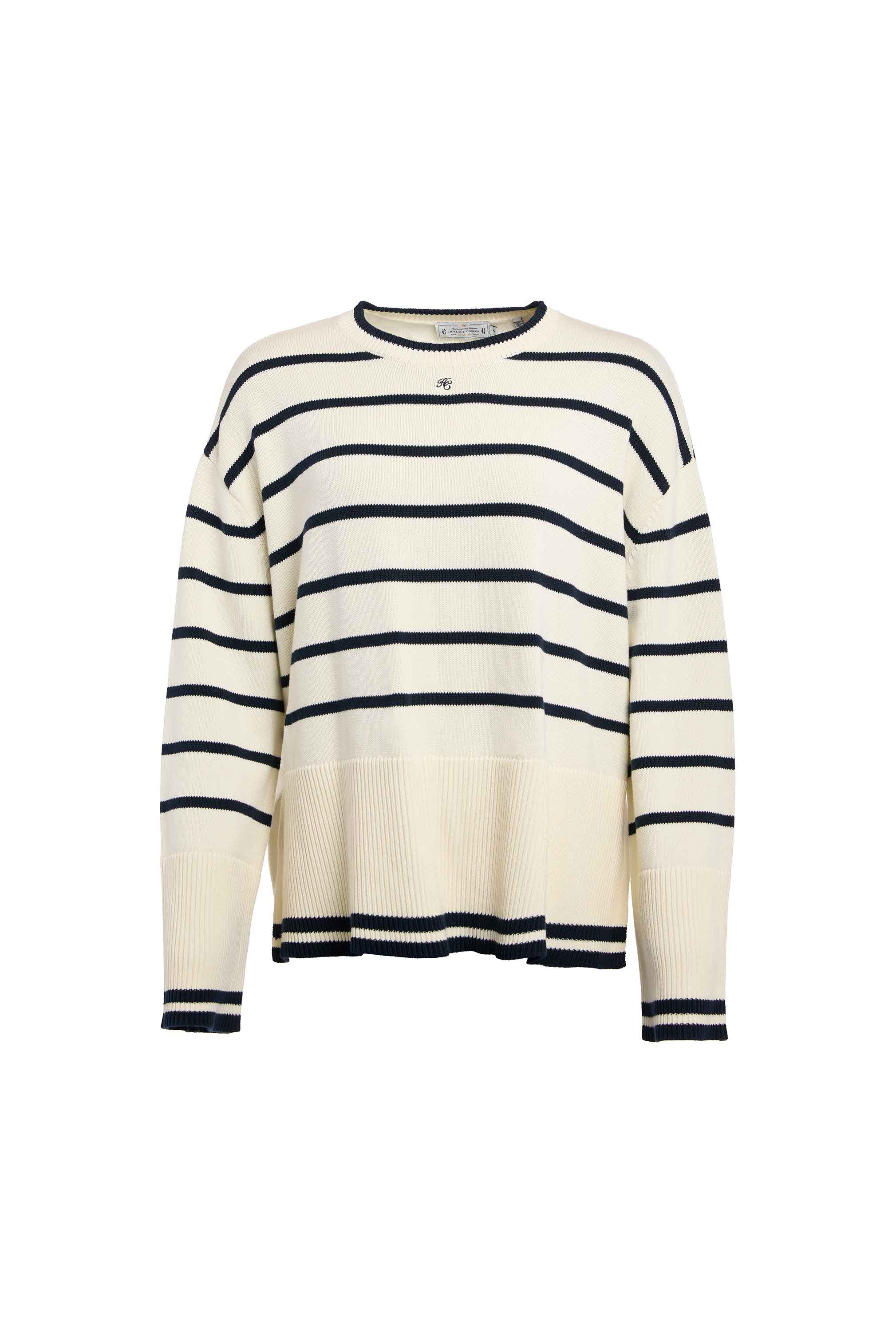 Antonia Crew Neck Knit (Natural Stripe)
