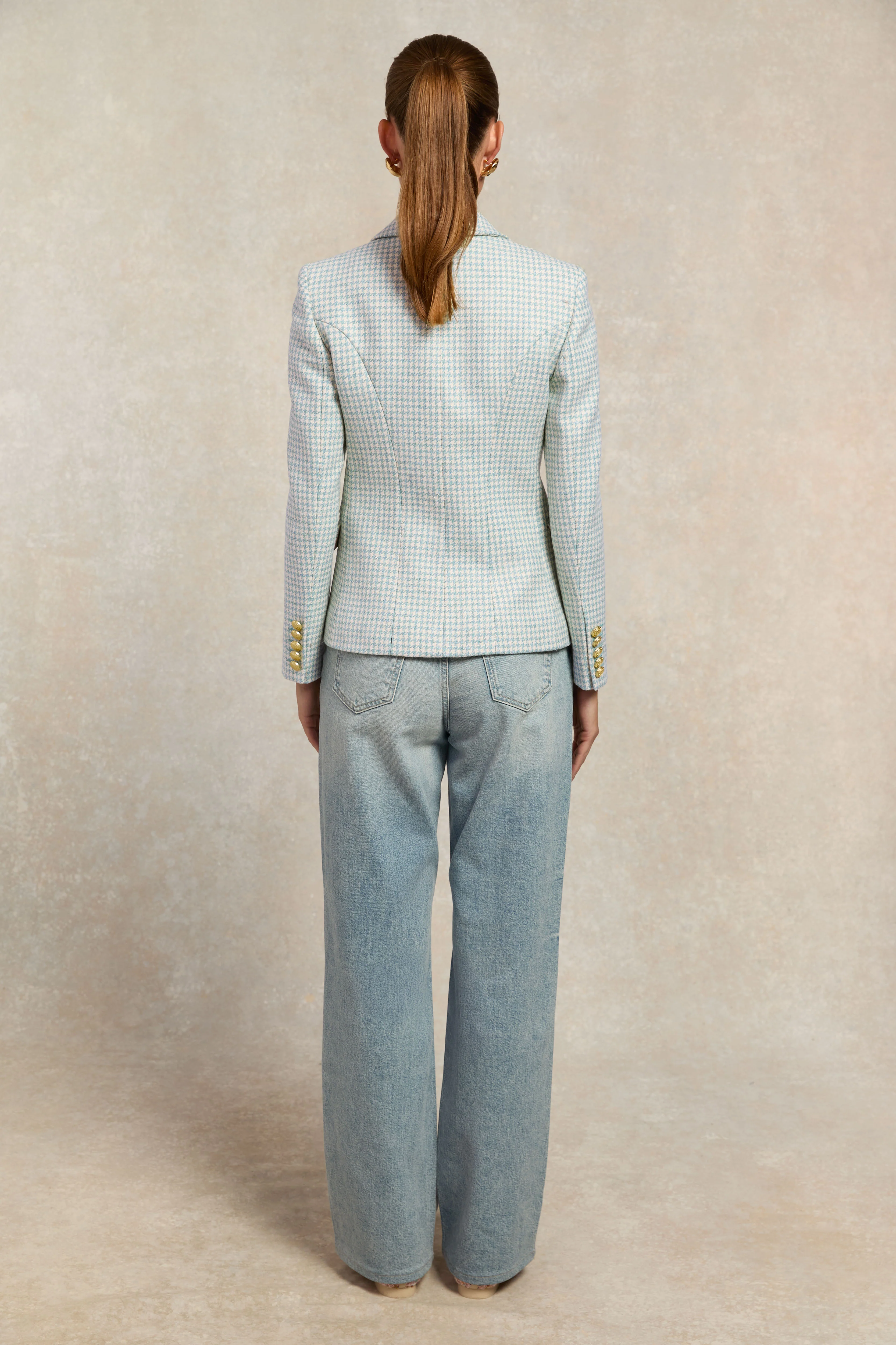 Knightsbridge Blazer (Teal Houndstooth)