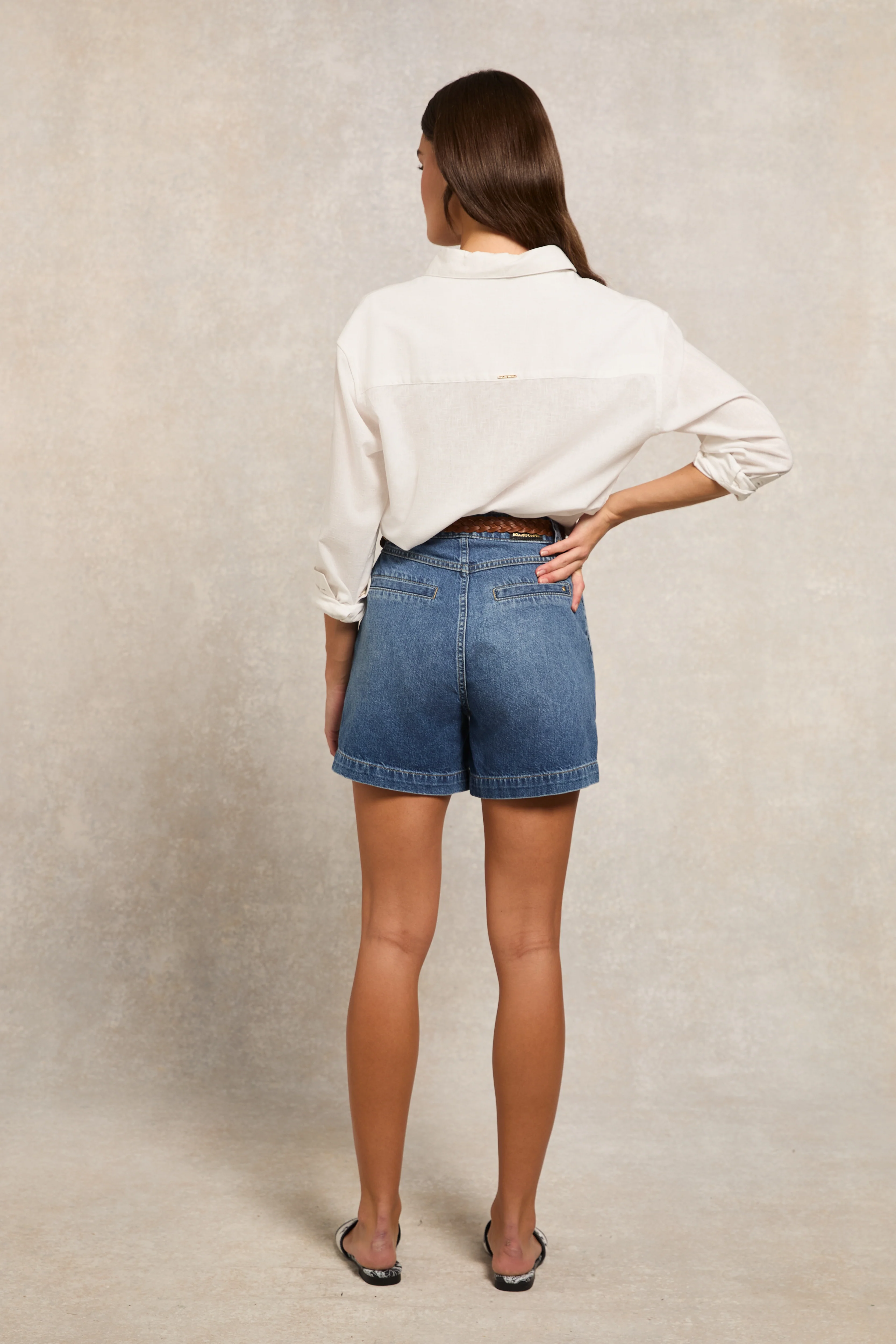 Relaxed Fit Linen Shirt (Optic White)