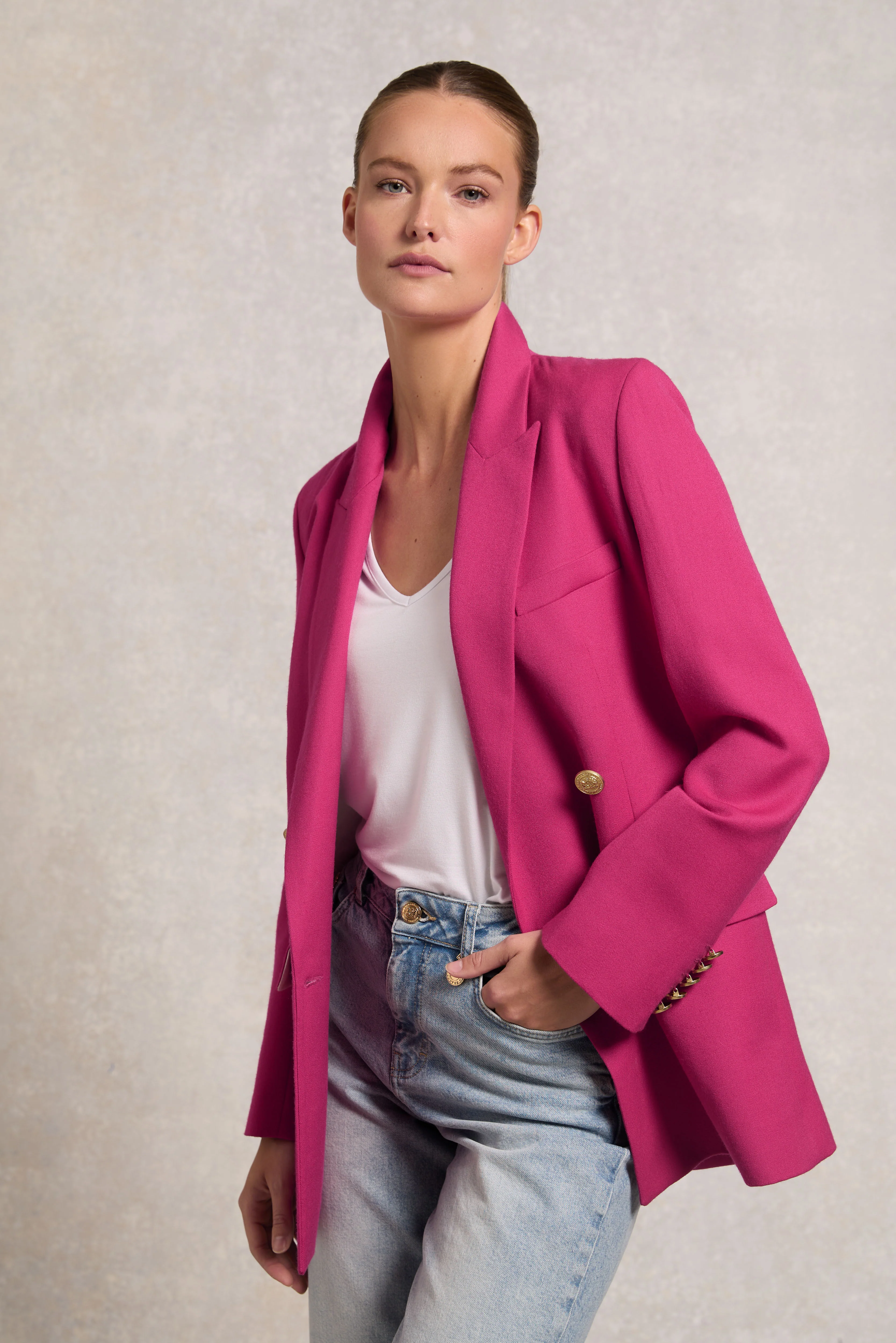 Belgravia Blazer (Hot Pink Barathea)