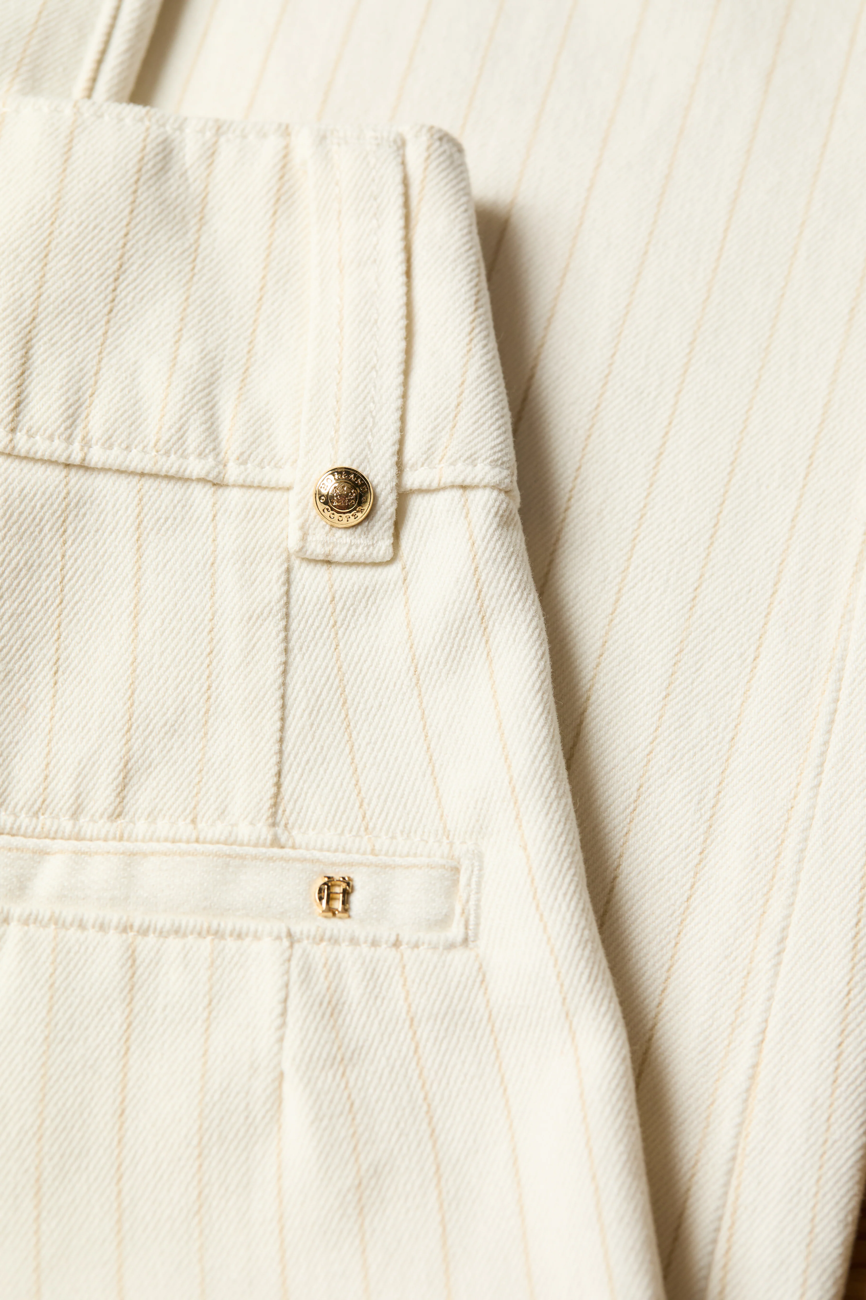 Tailored Wide Leg Jean (Ecru Stripe)