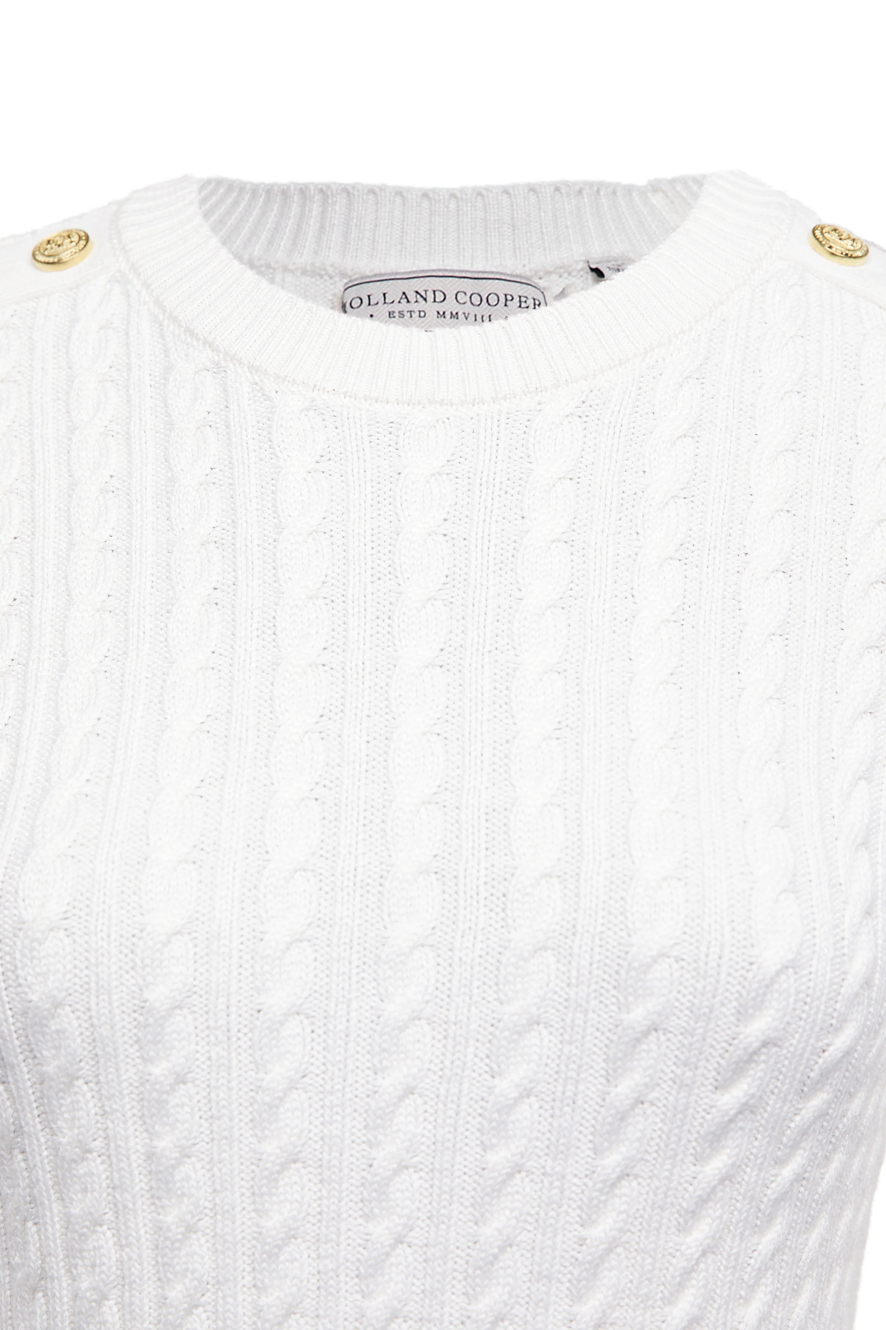 Seattle Cable Crew Knit (White)