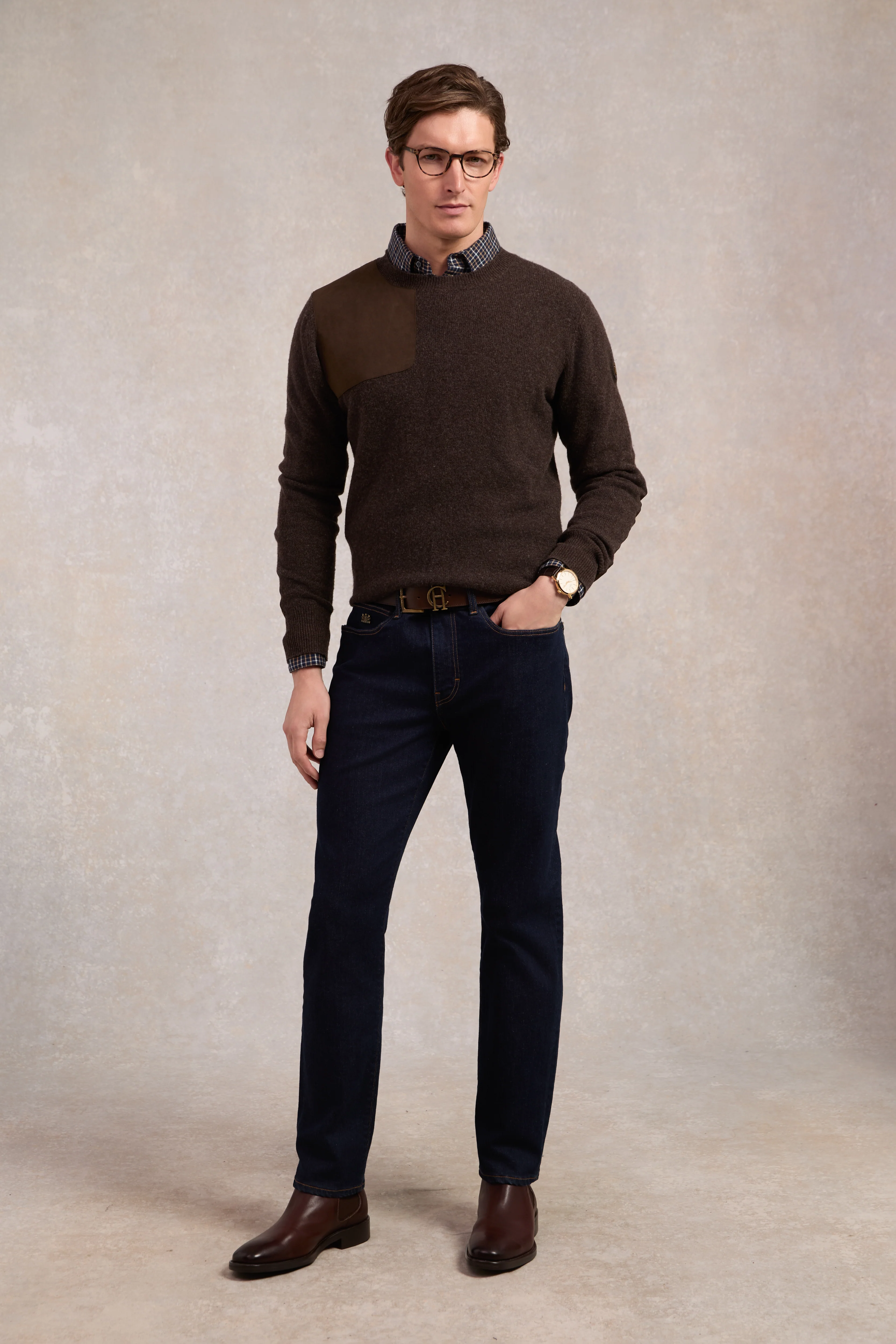 Country Crew Neck Knit (Chocolate)