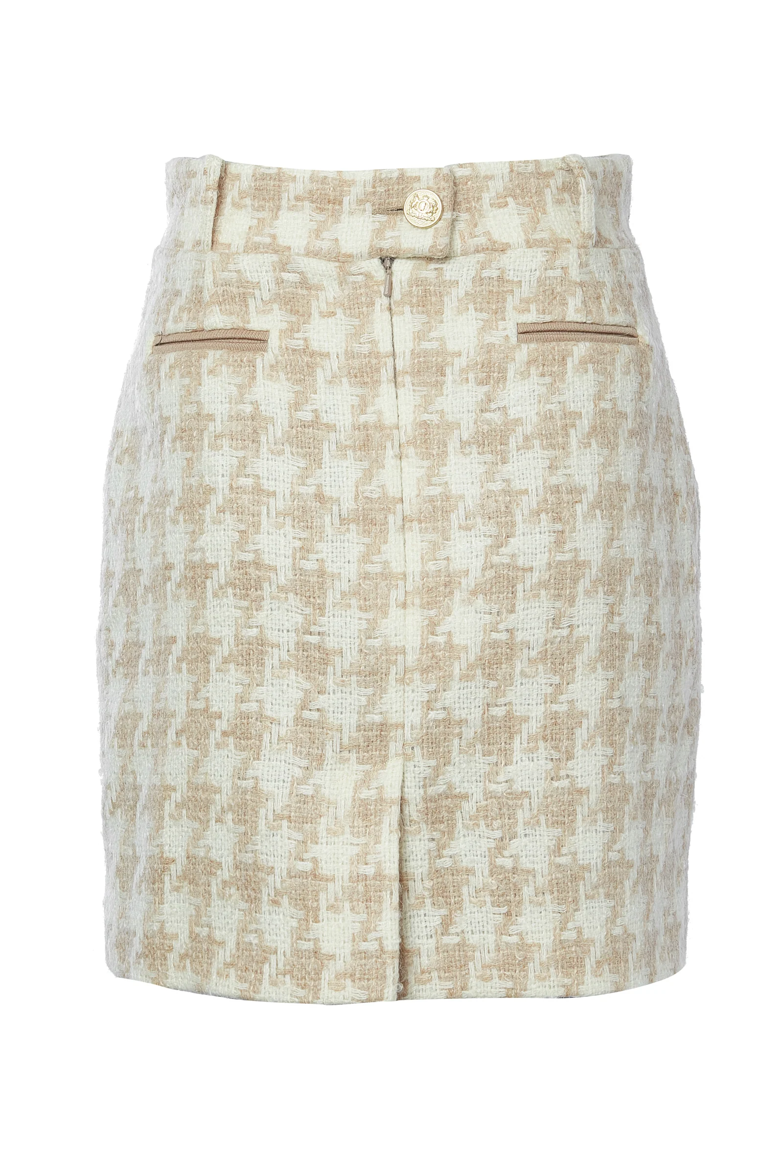 Knightsbridge Skirt (Camel Houndstooth)