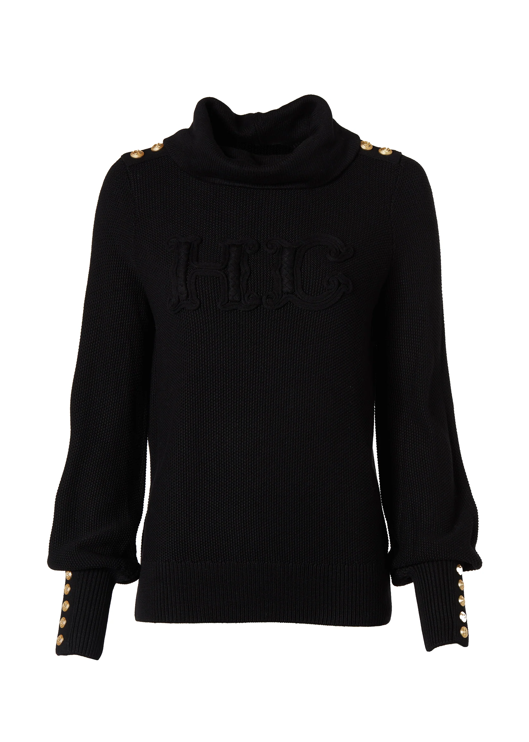 Daisy Roll Neck Knit (Black)