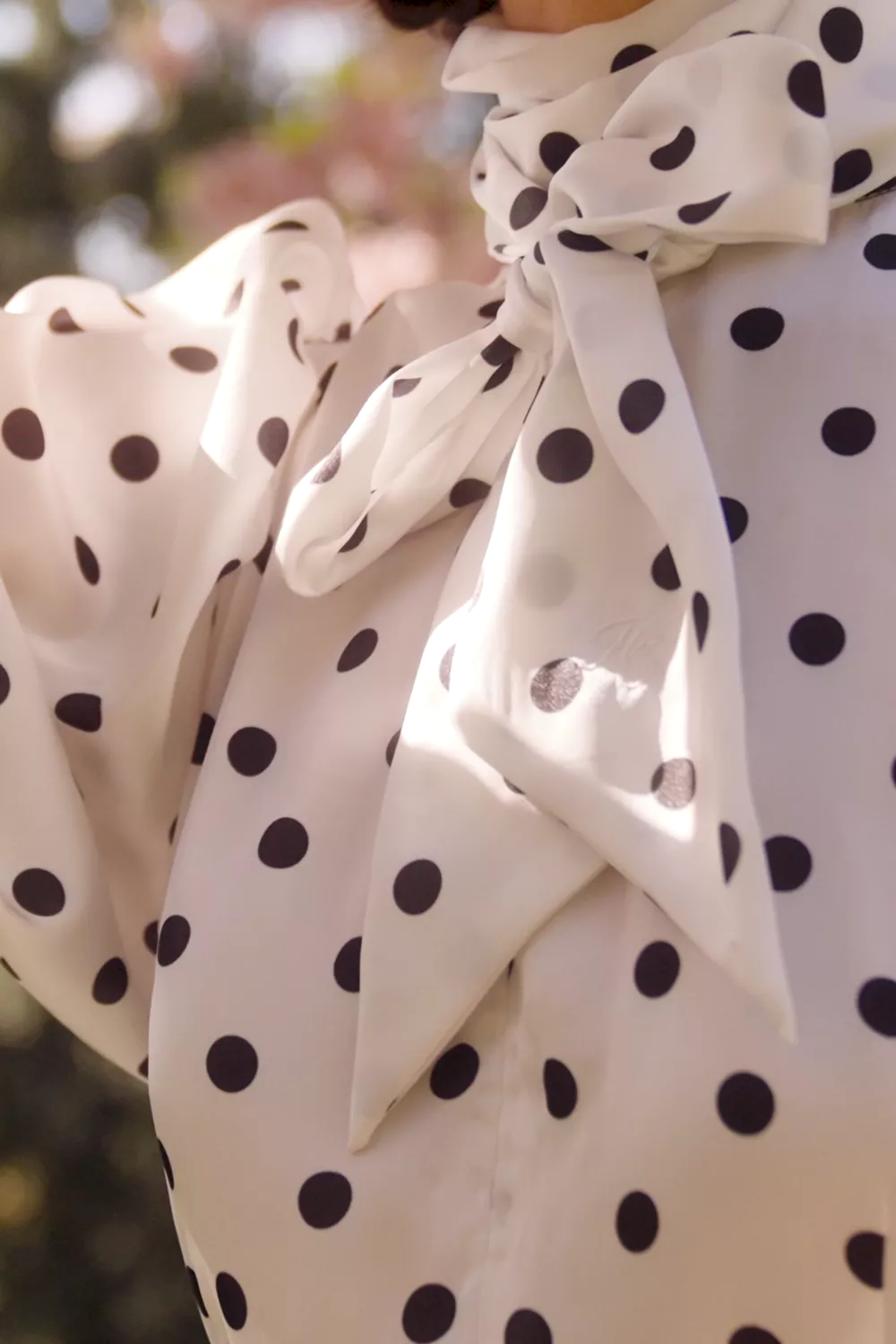 Ariella Midi Dress (White Black Polka Dot)