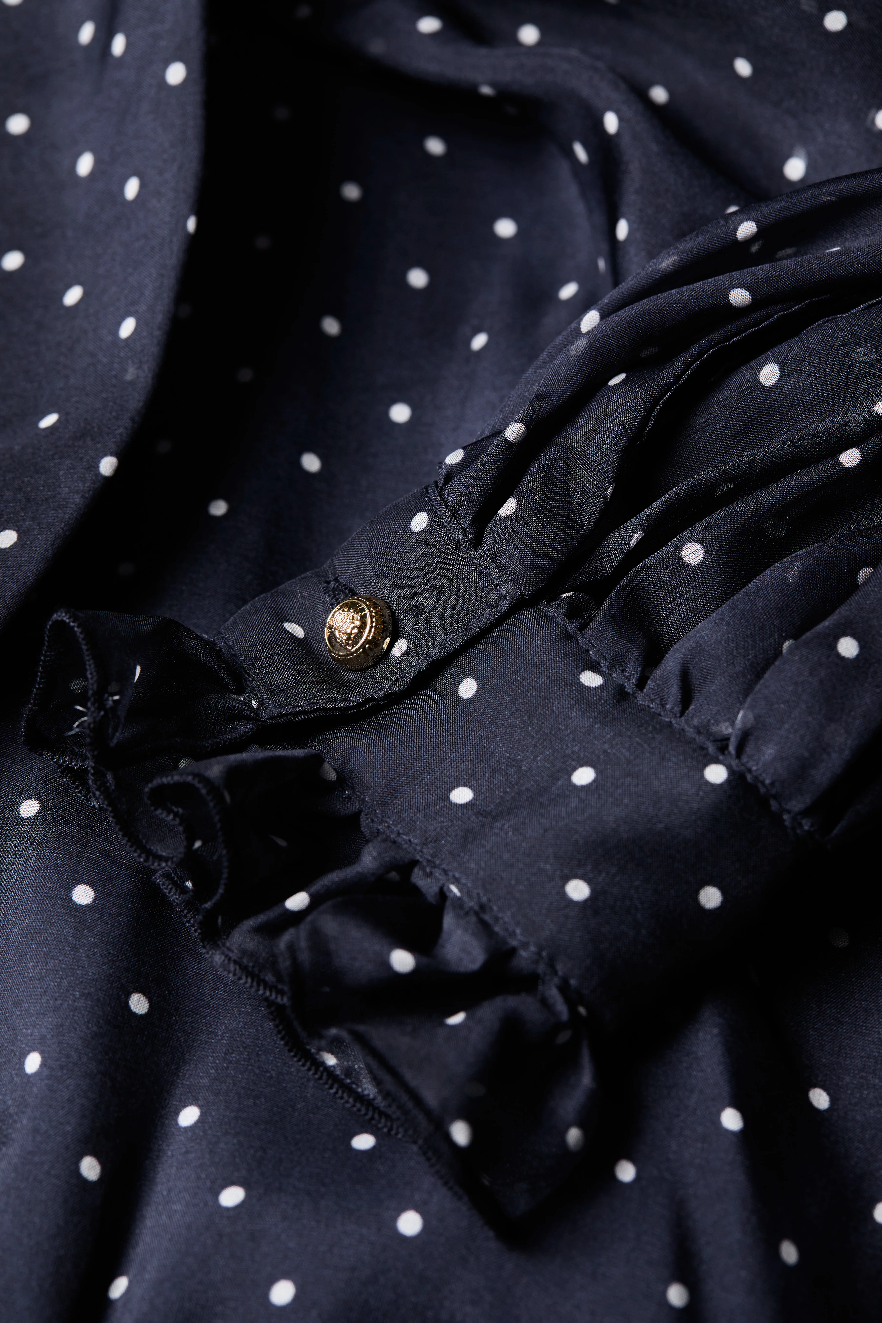 Esme Maxi Dress (Deep Navy Polka Dot)