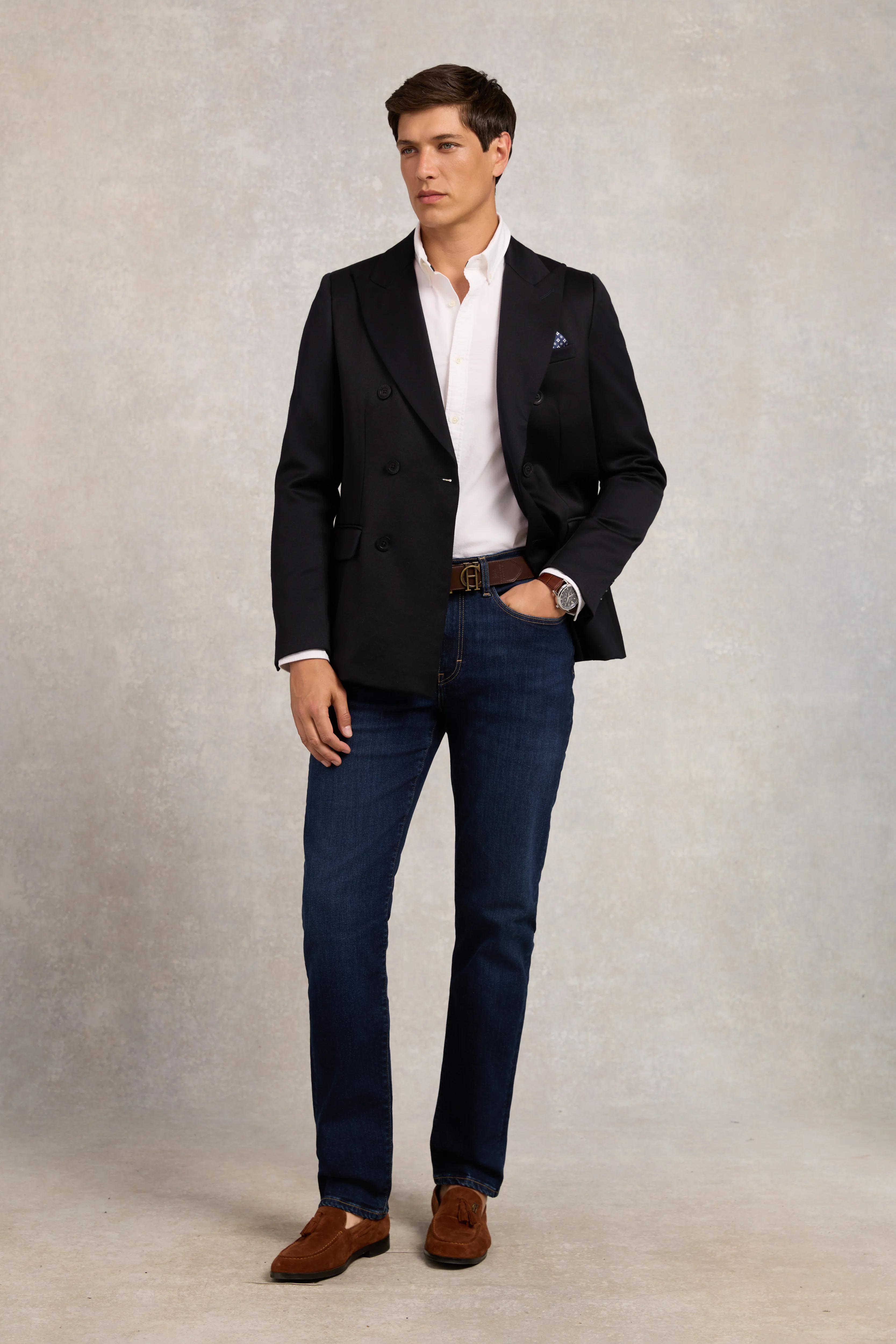 The Double Breasted Blazer (Navy Barathea)