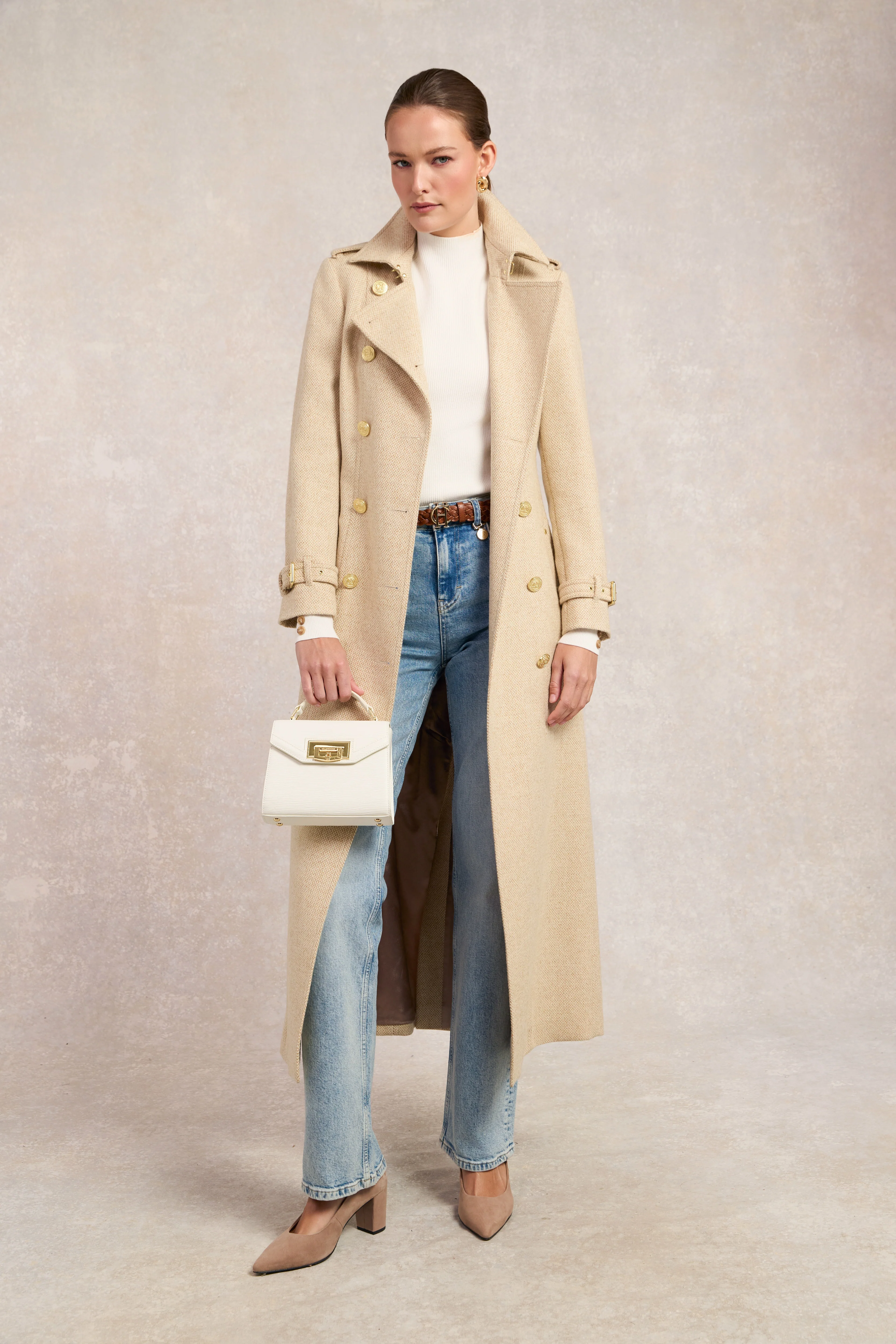 Full Length Marlborough Trench Coat (Biscuit)