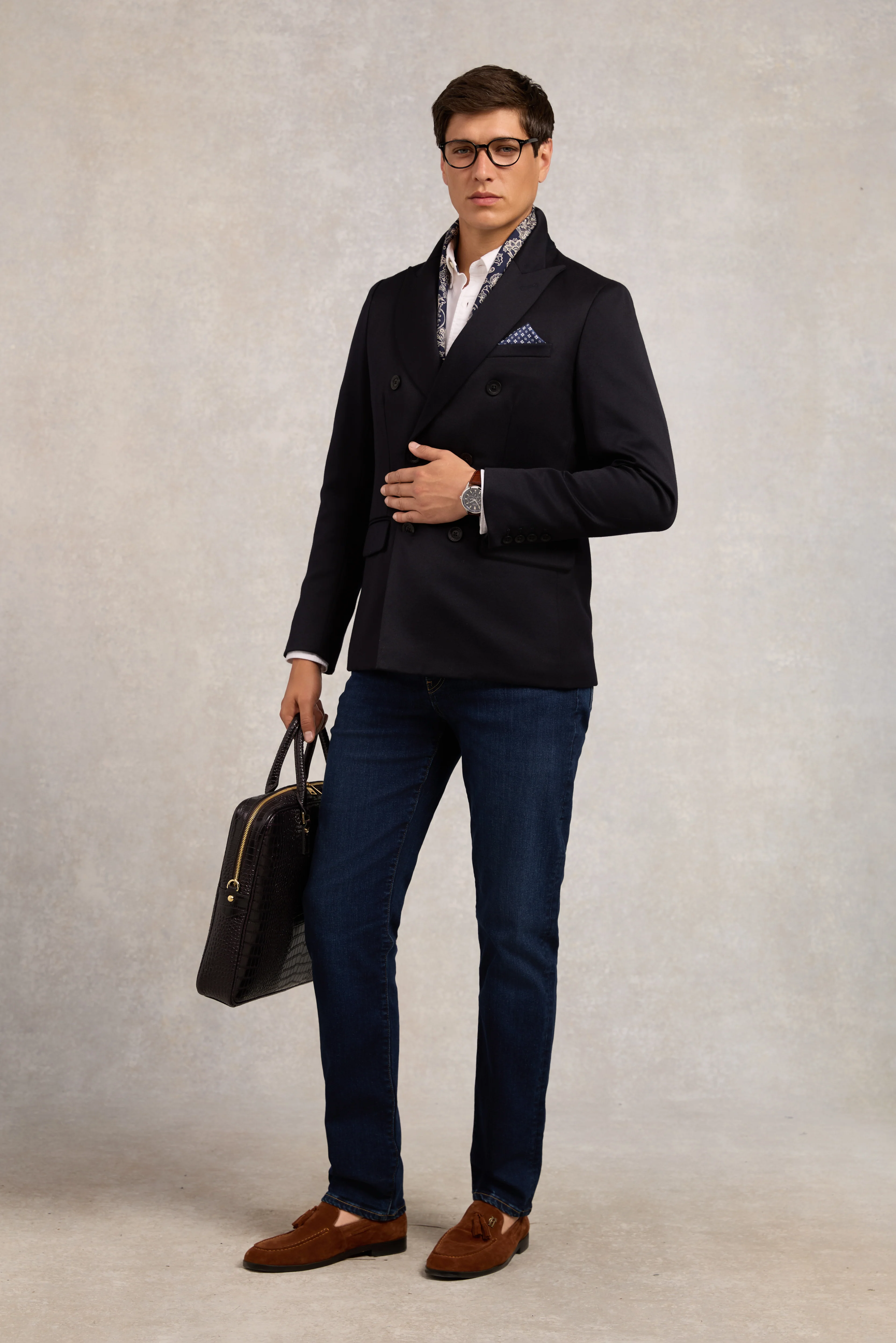 The Double Breasted Blazer (Navy Barathea)