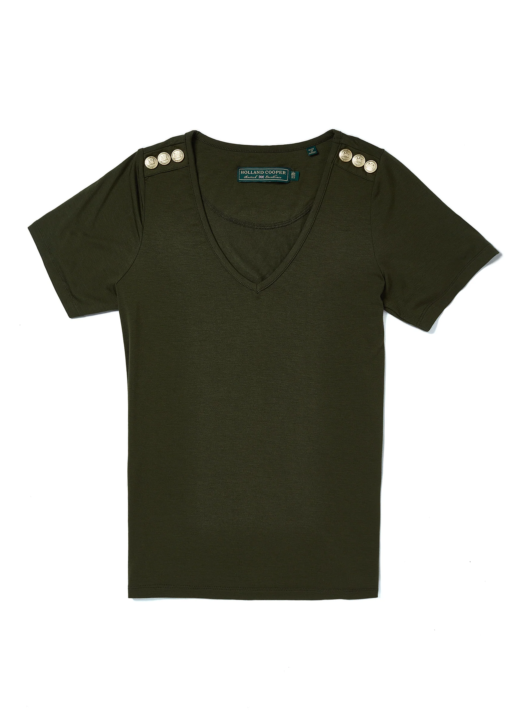 Relax Fit V-Neck Tee (Khaki)