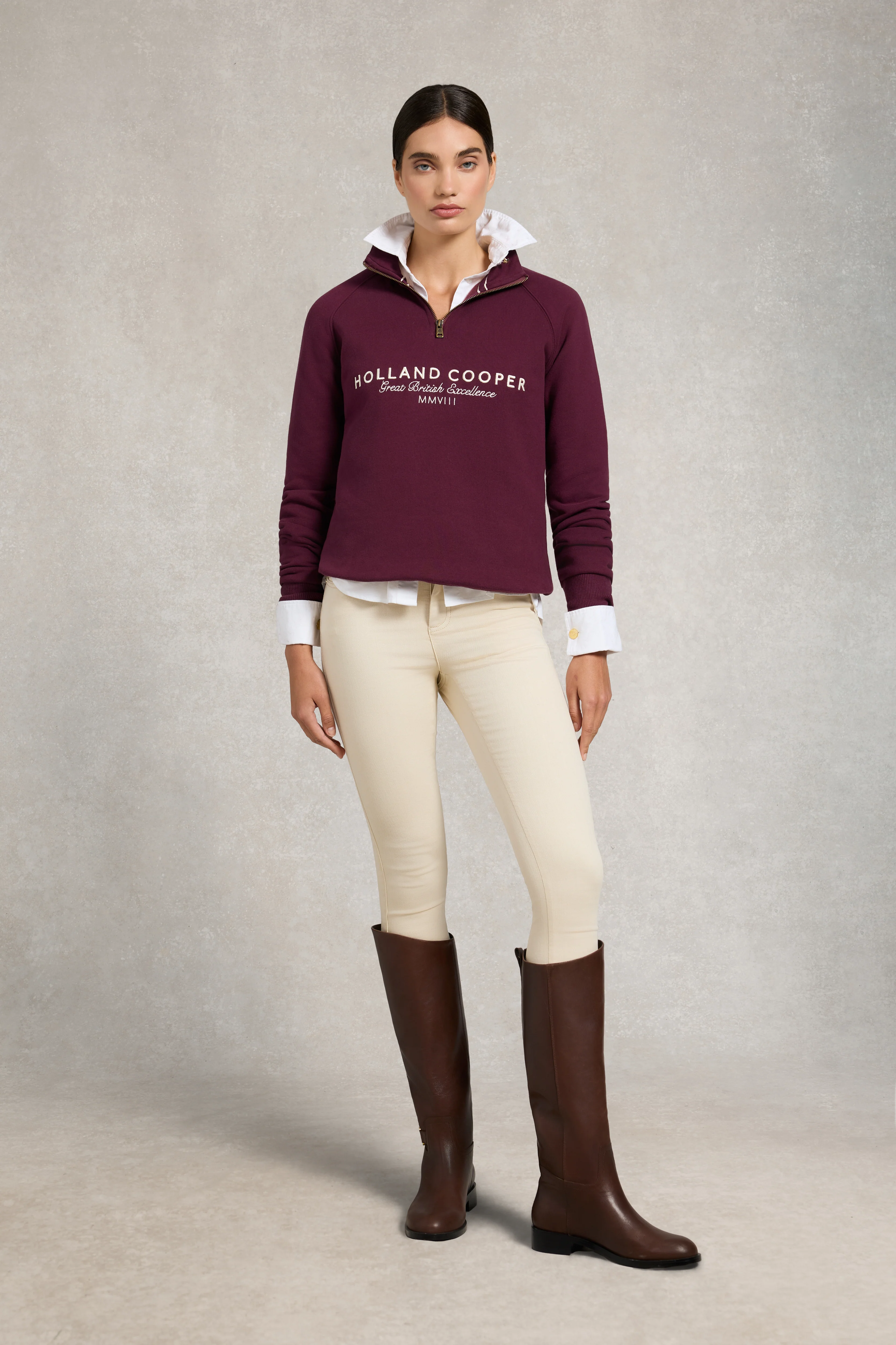Sporting Goods Zip Henley (Mulberry)