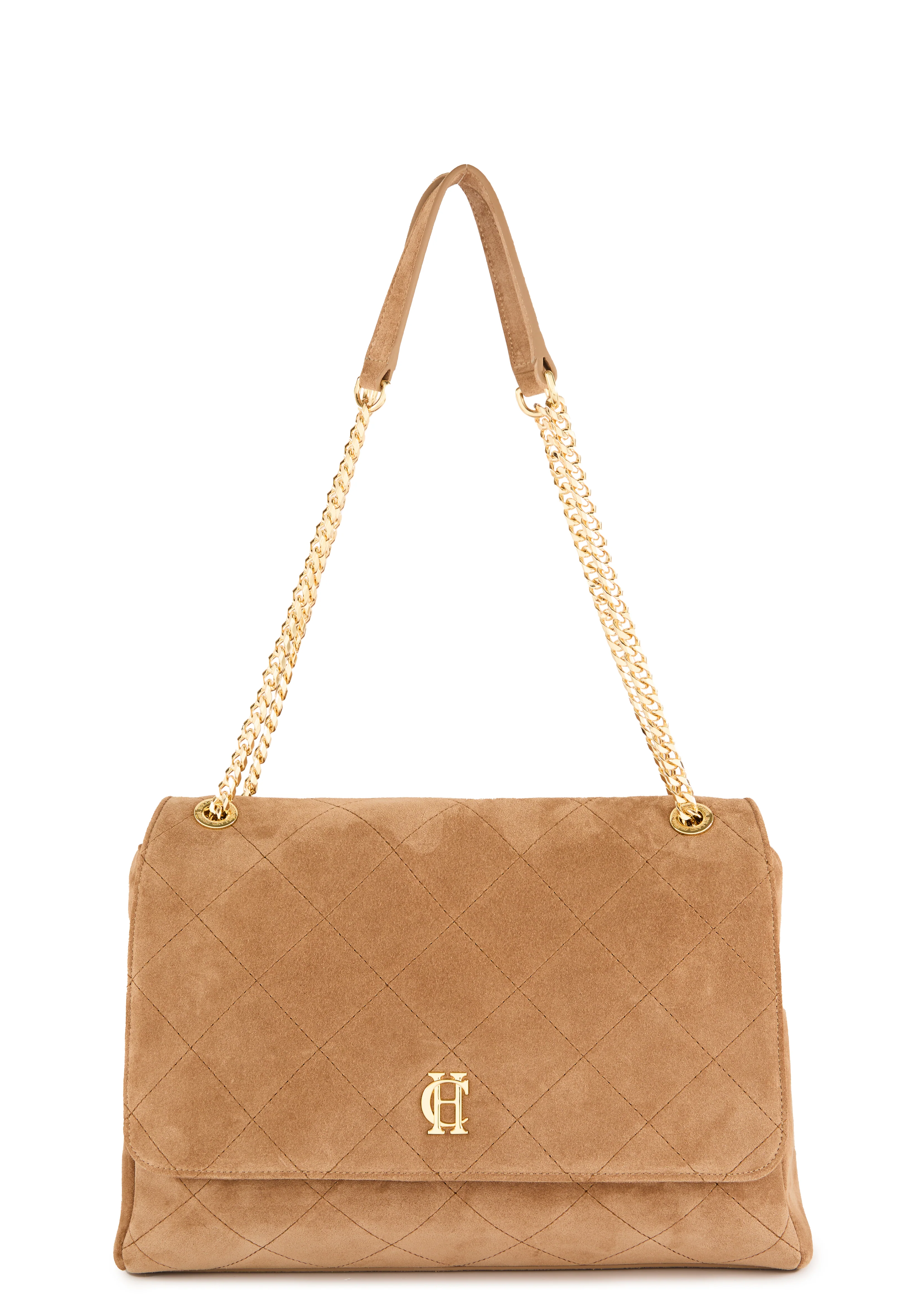 Milan Shoulder Bag (Light Tan Suede)