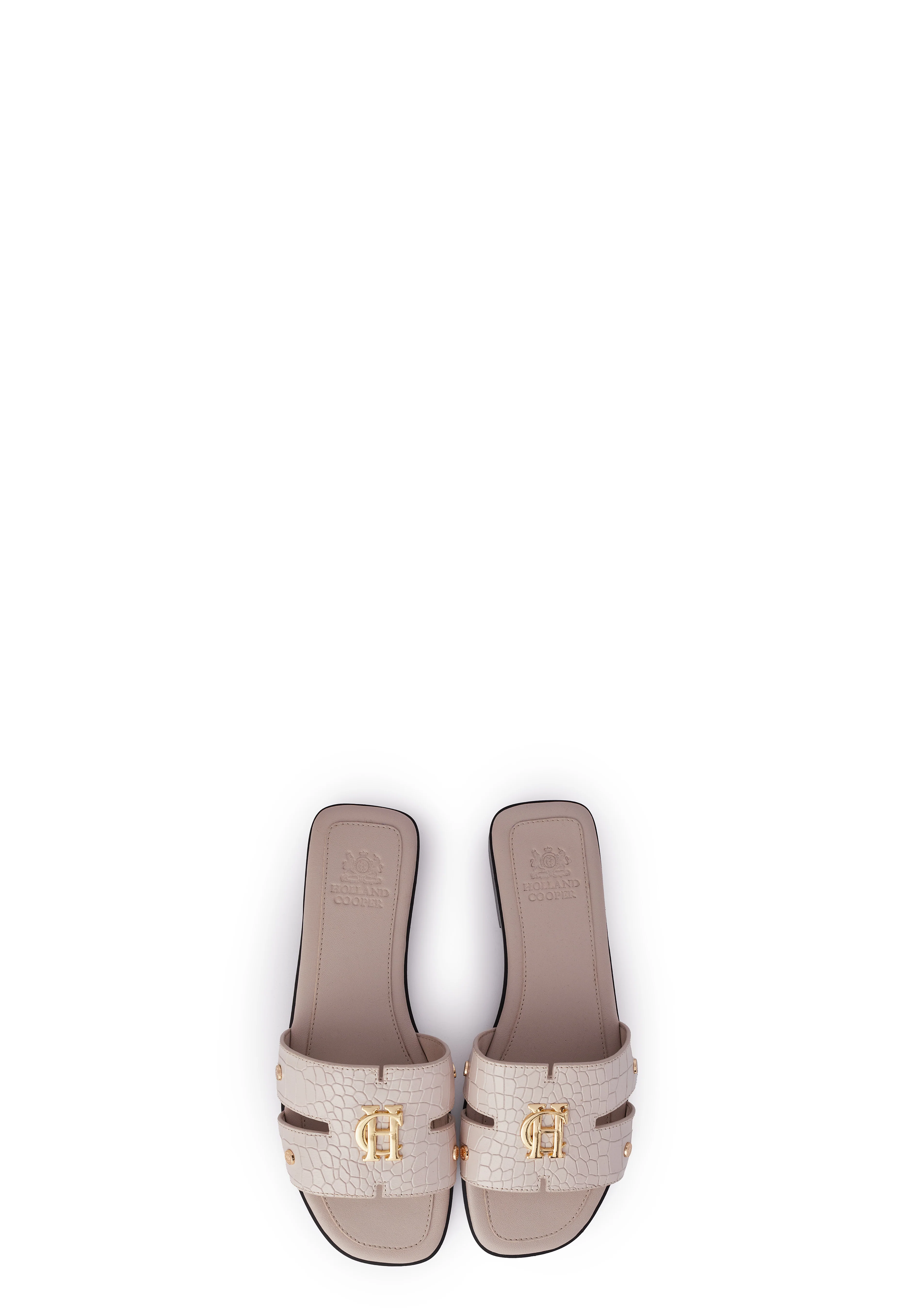 Monogram Slides (Dusty Pink Croc)