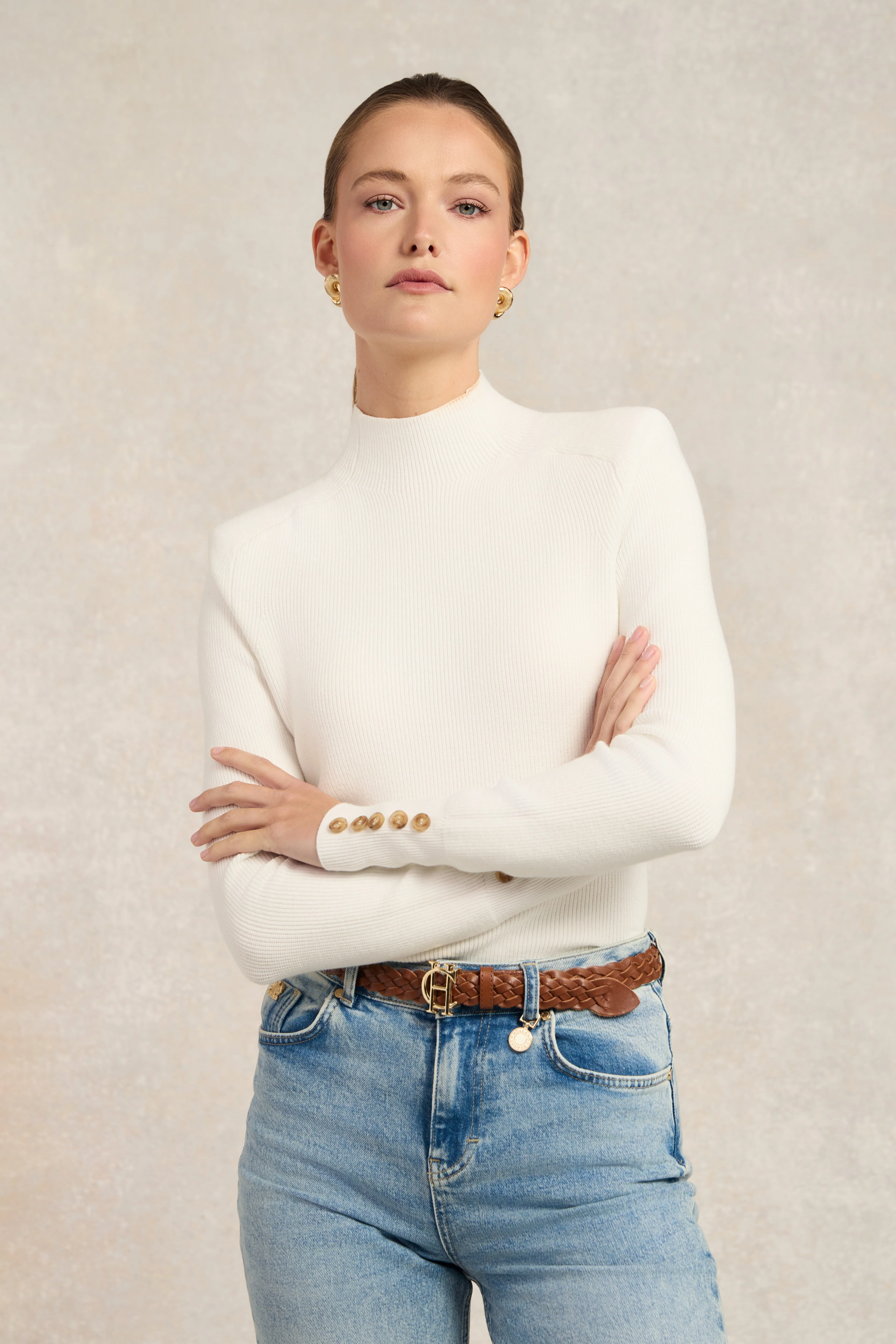 Tara High Neck Knit (Natural)