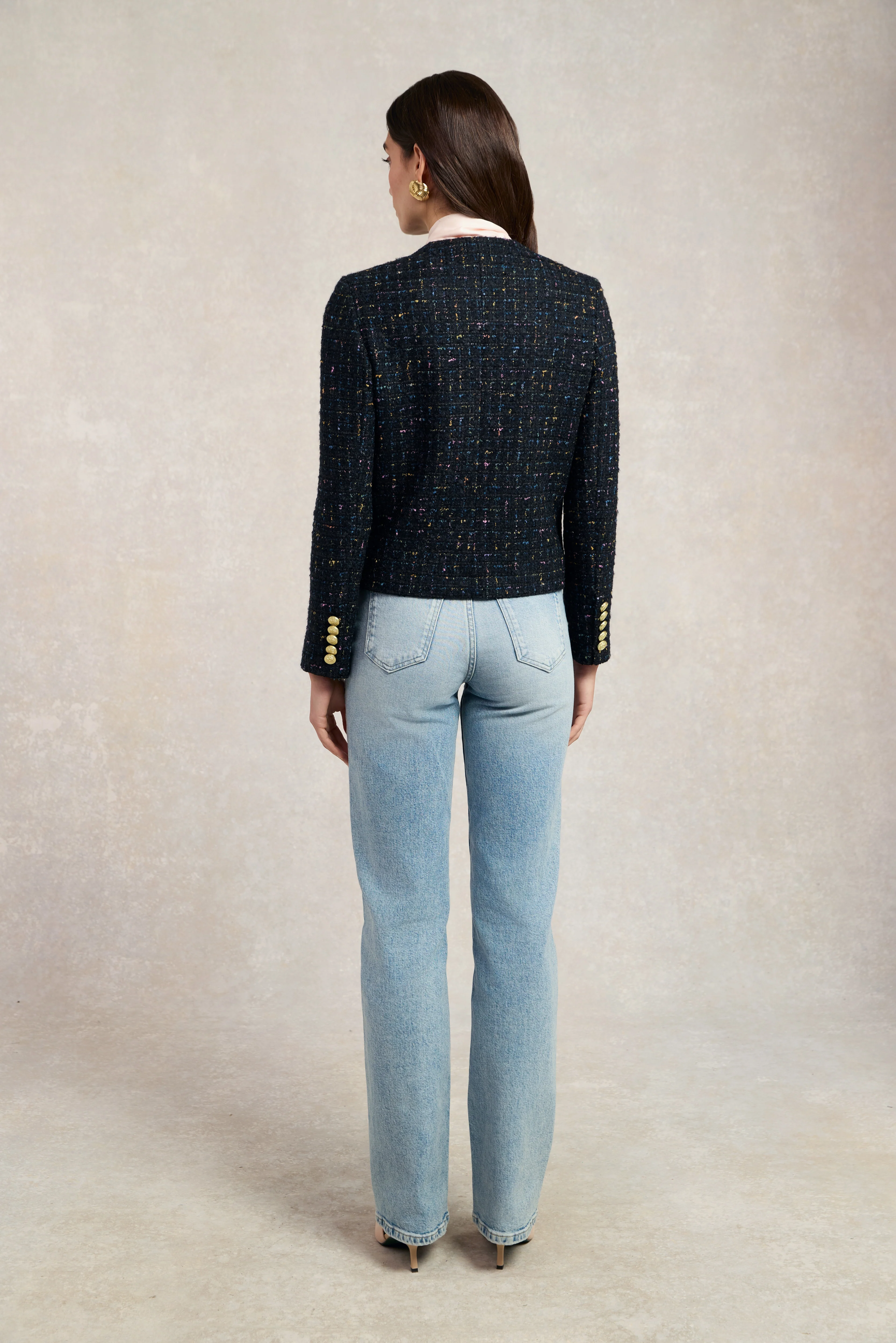 Chelsea Jacket (Black Rainbow Sparkle Tweed)