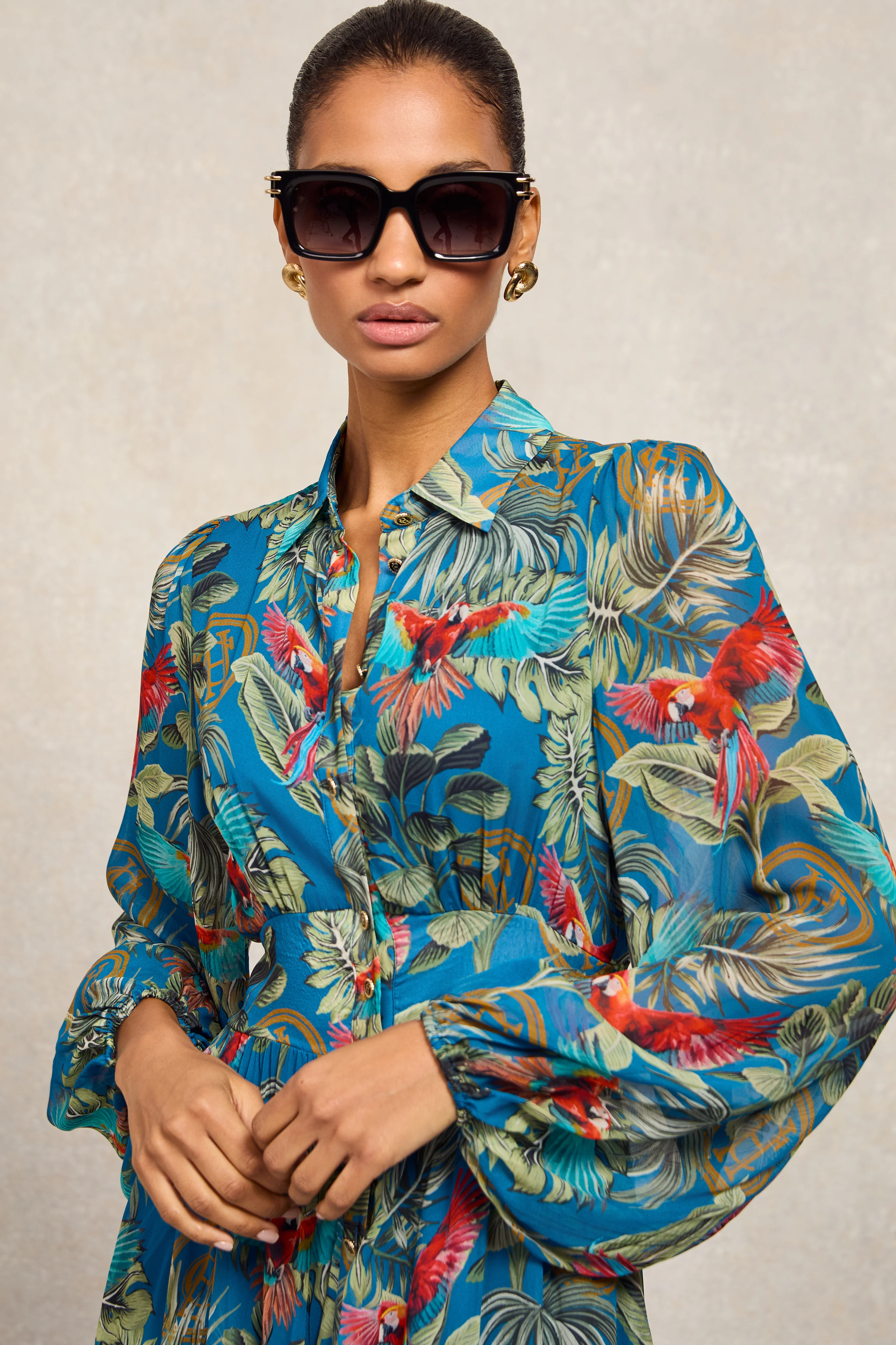 Paros Shirt Dress (Macaw Cobalt)