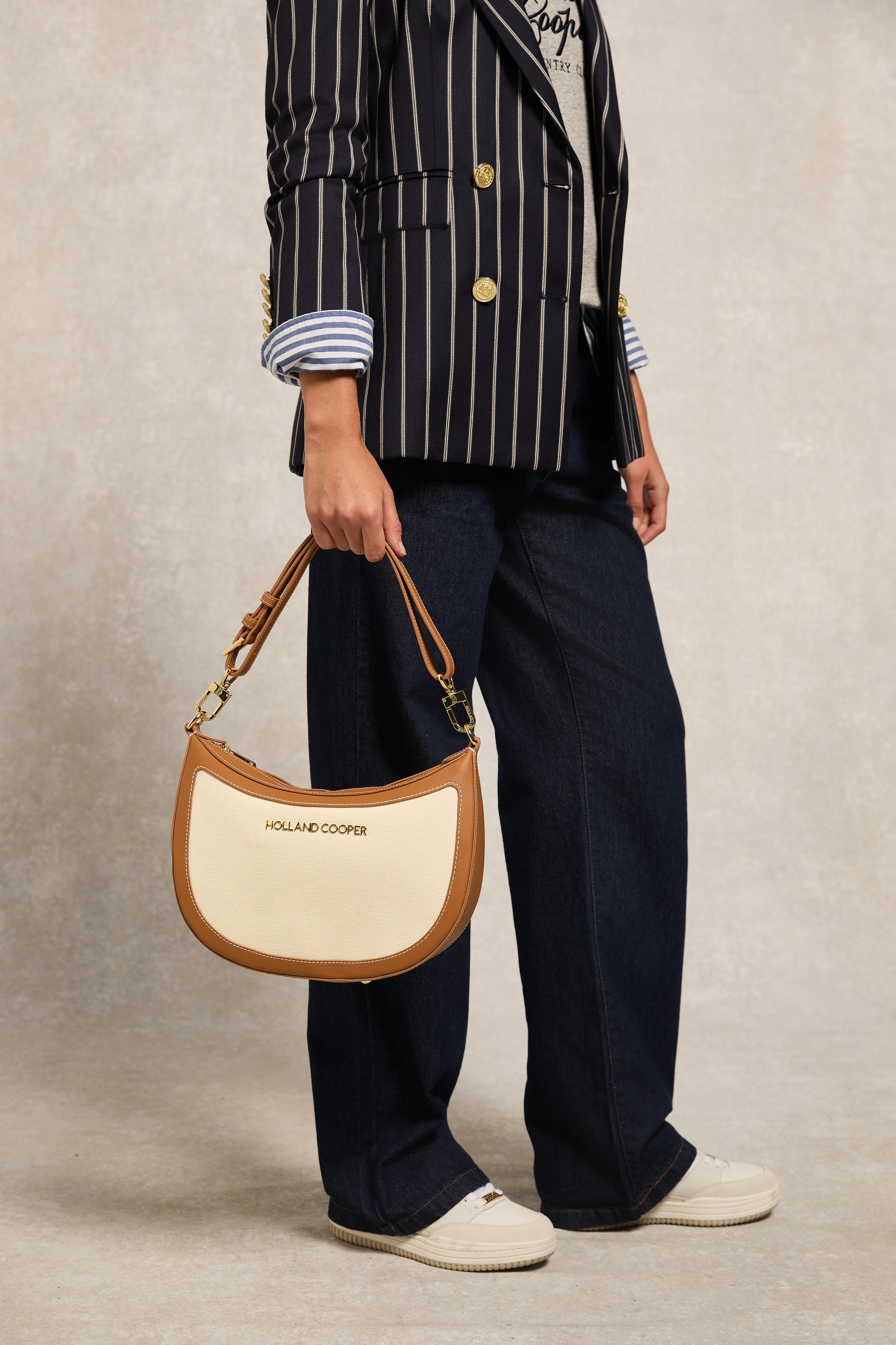 City Shoulder Bag (Tan Canvas)