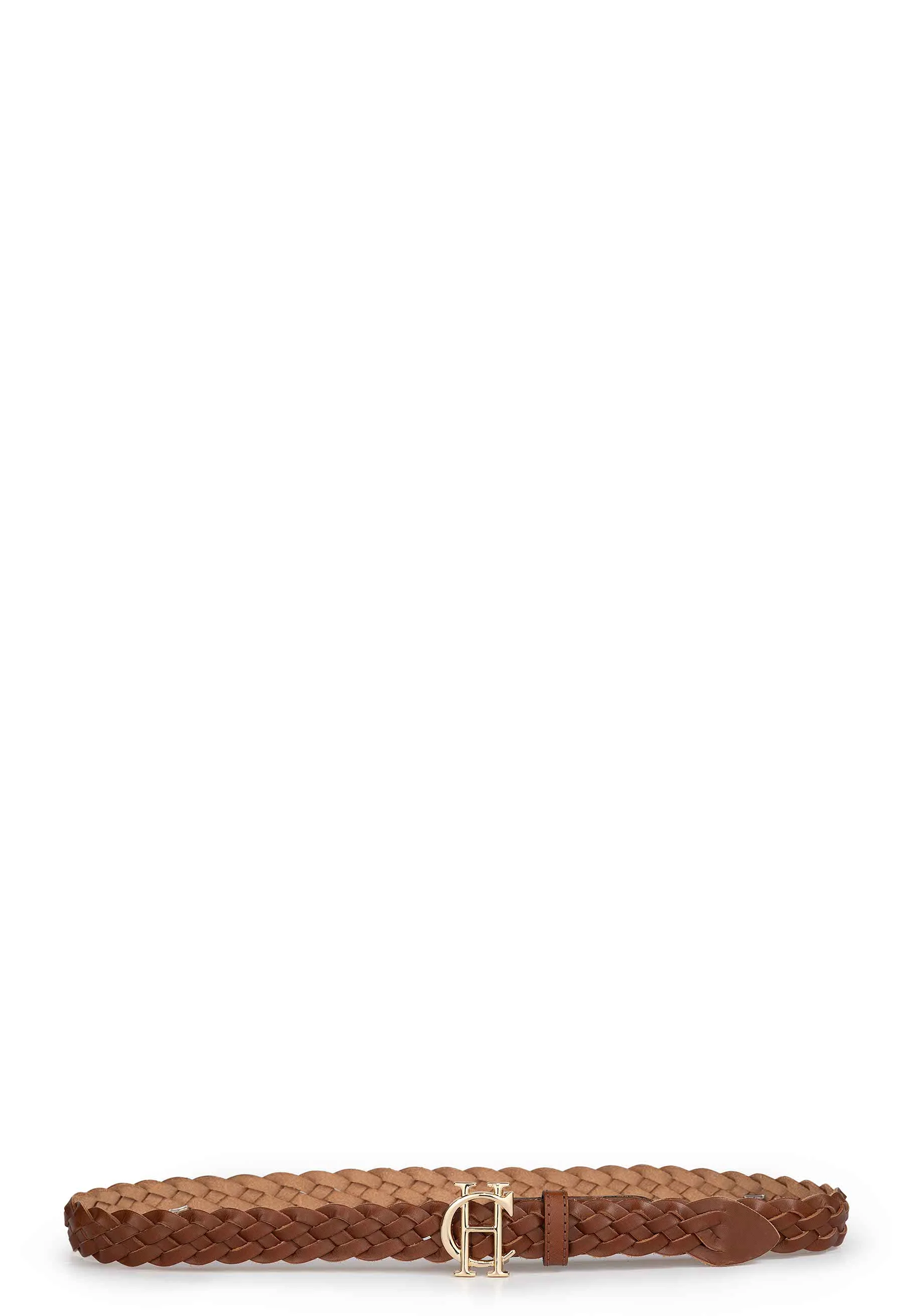 Plaited Slim Belt (Tan)