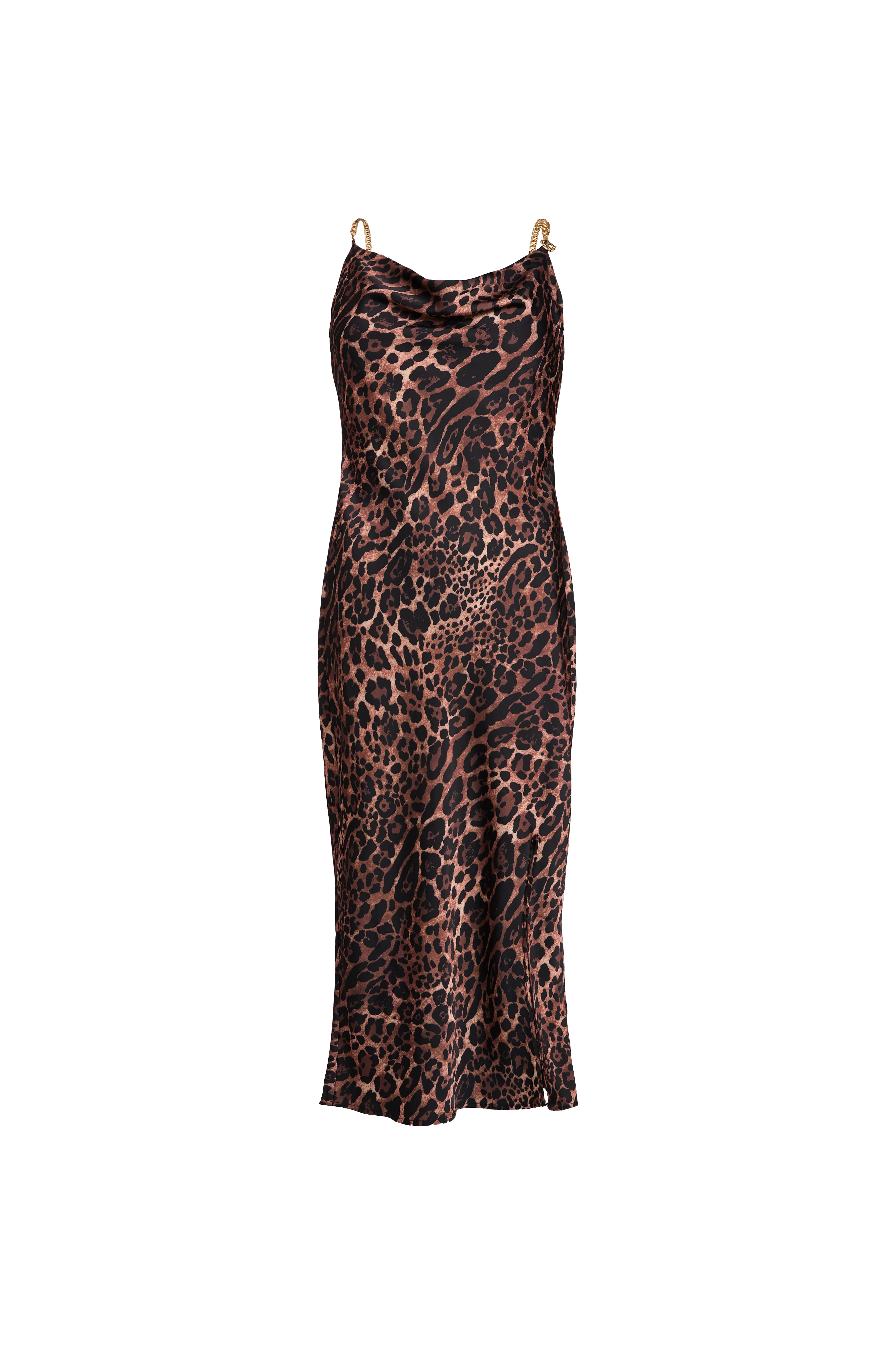Aurora Satin Dress (Leopard)