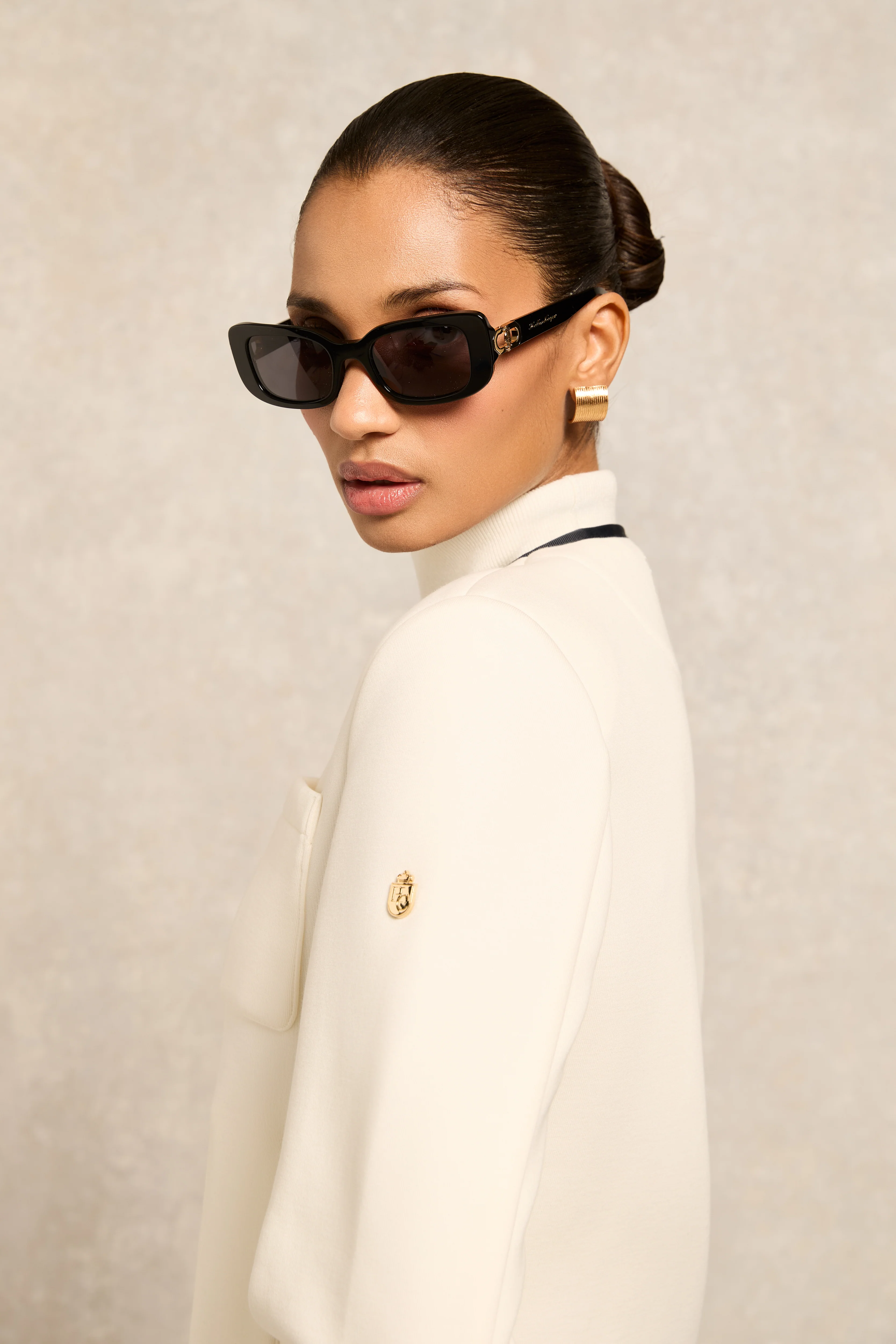 Paris Narrow Sunglasses (Black)