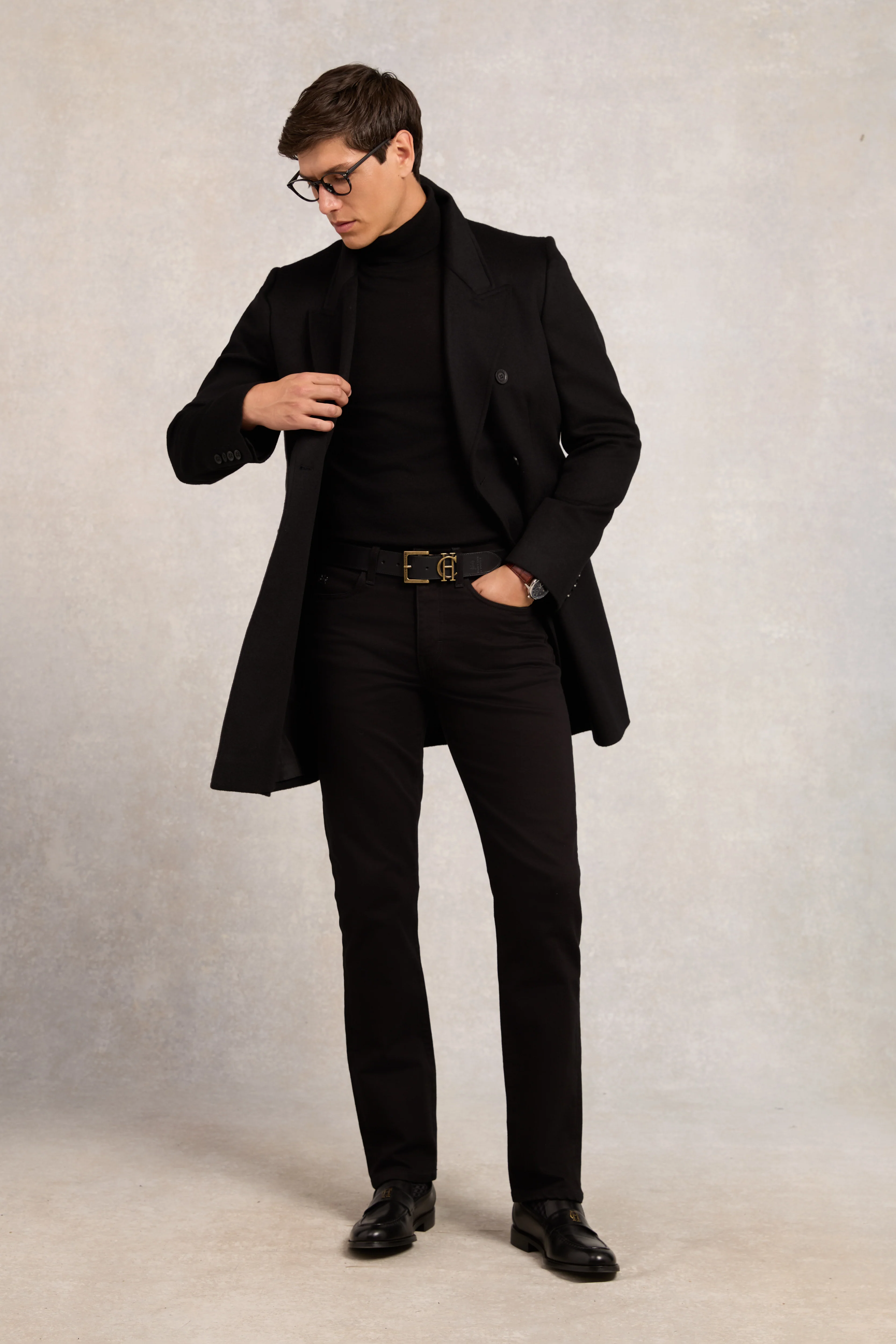 The Double Breasted Coat (Soft Black)