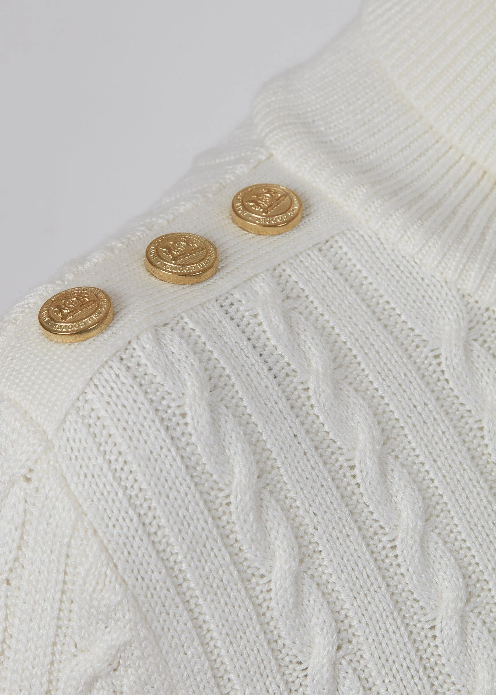 Seattle Roll Neck Cable Knit (Winter White)