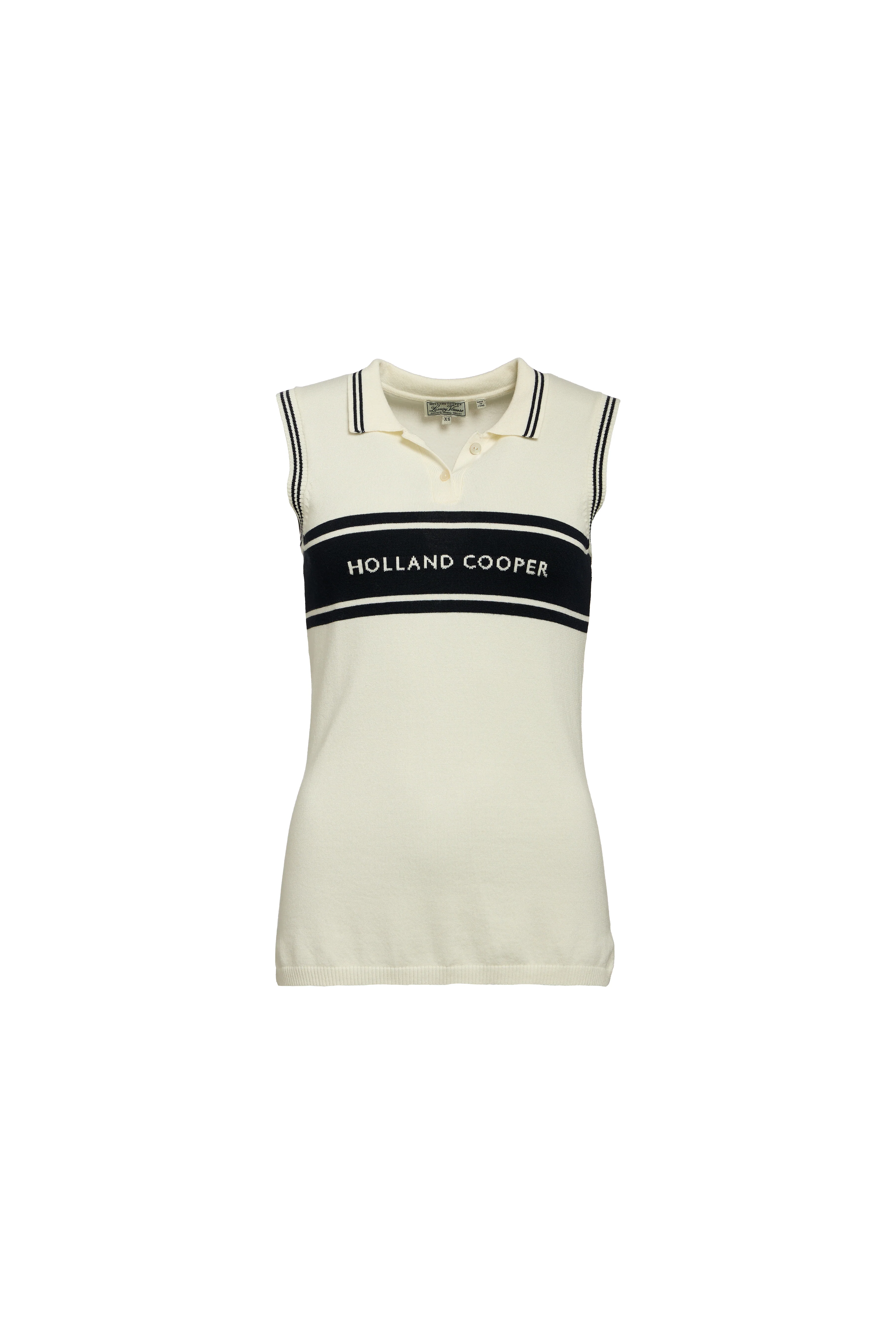 Layla Sleeveless Knitted Polo (Natural)