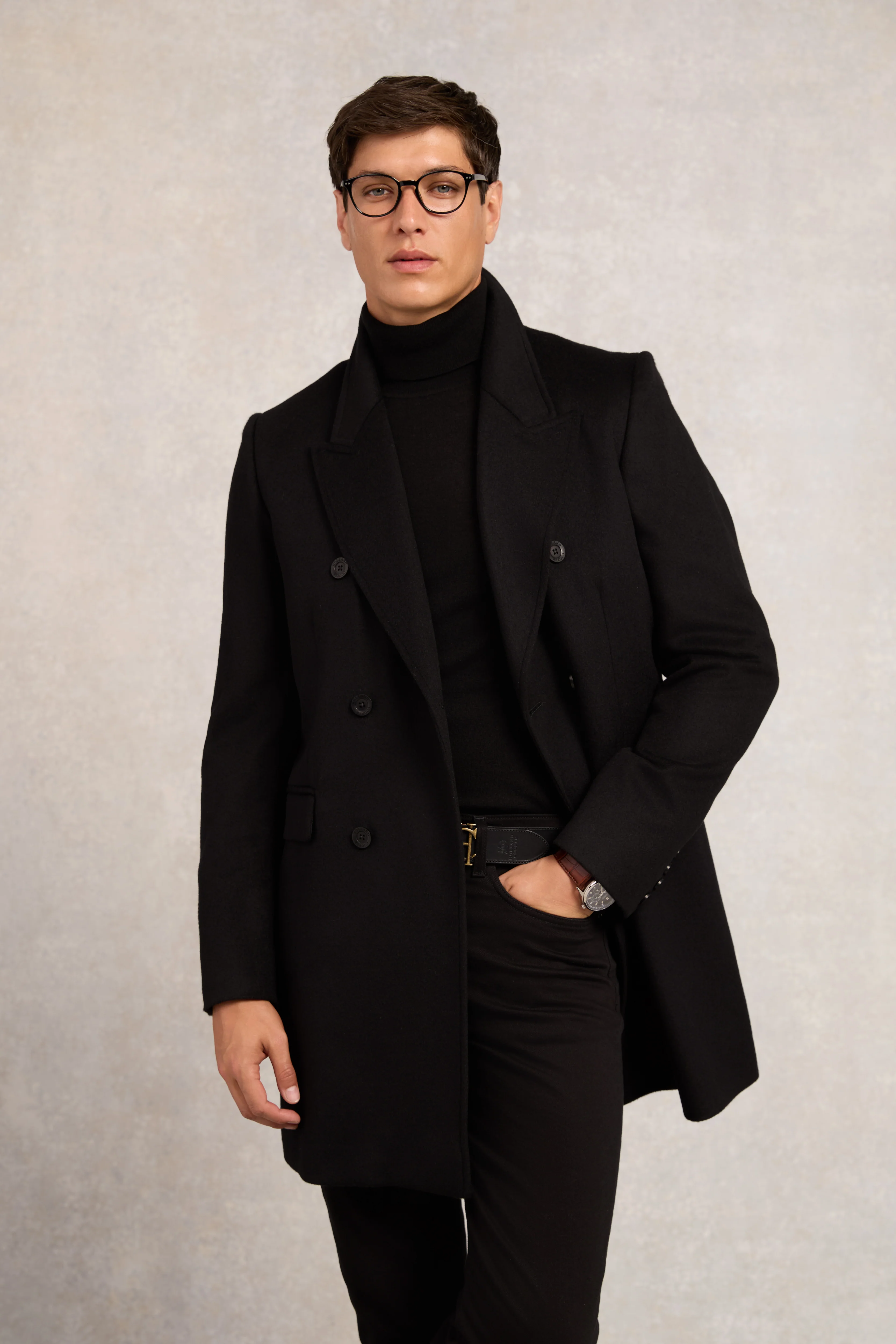 The Double Breasted Coat (Soft Black)
