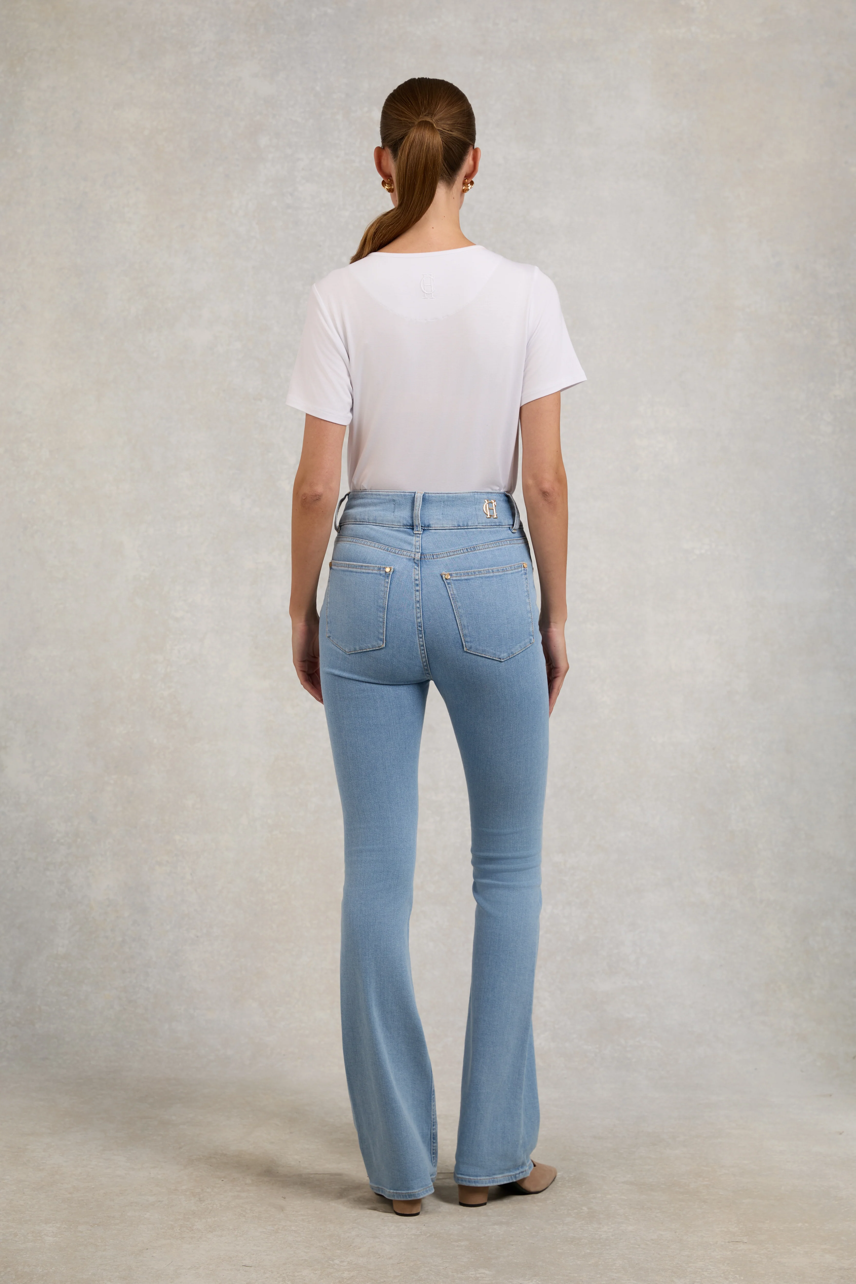 High Rise Flared Jean (Light Denim)