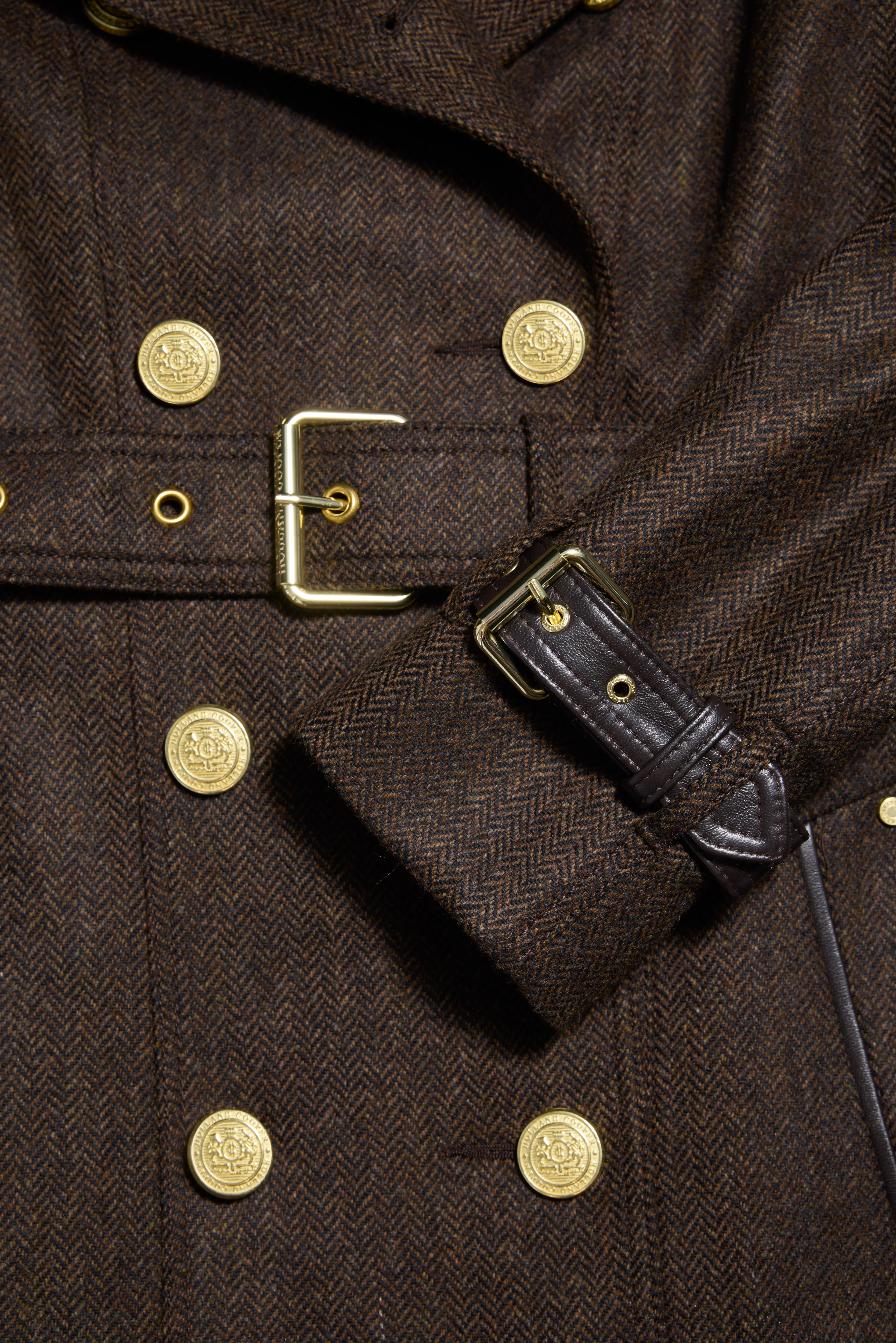 Marlborough Trench Coat (Chocolate Herringbone)