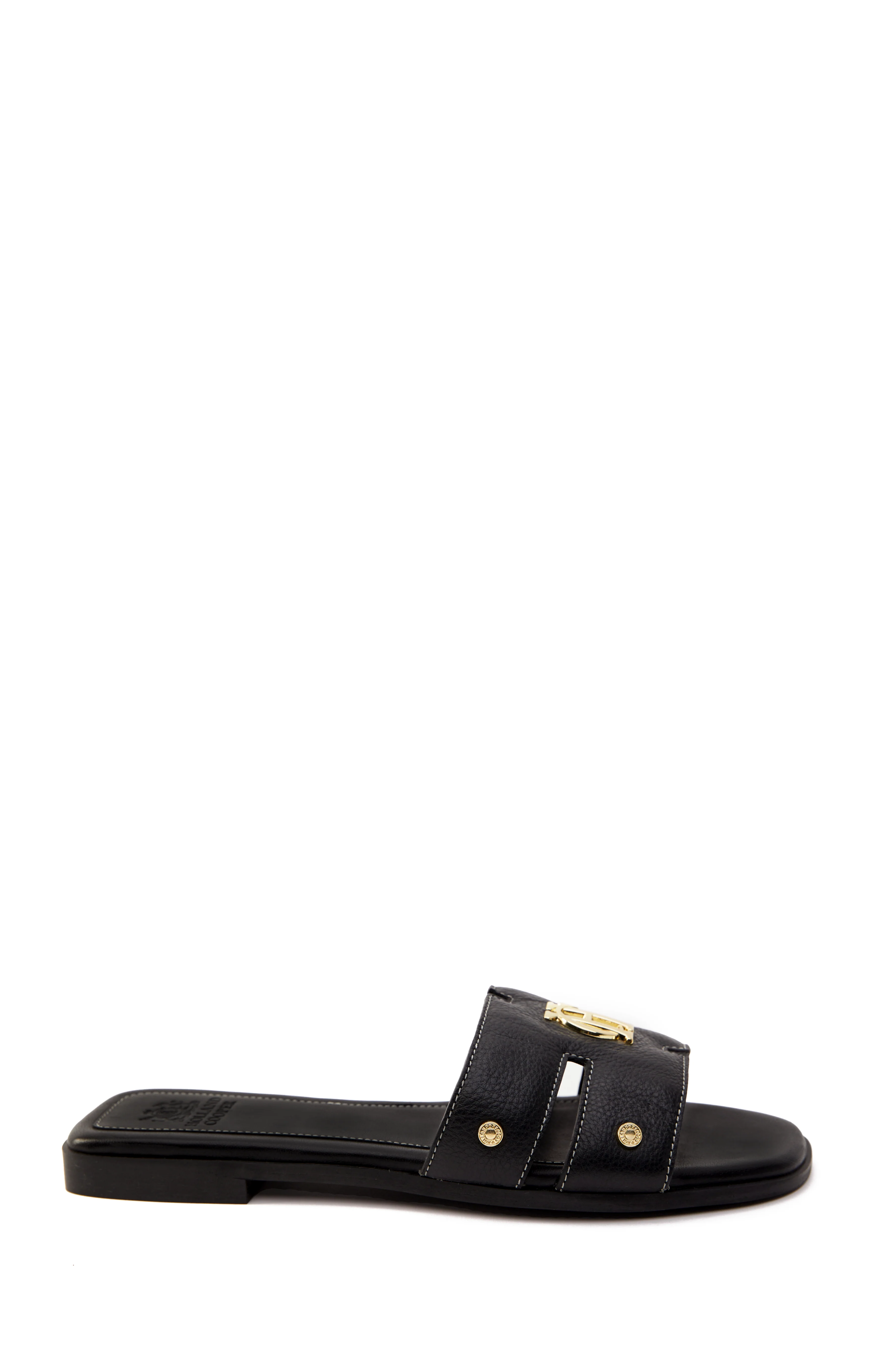 Monogram Slides (Black Leather)