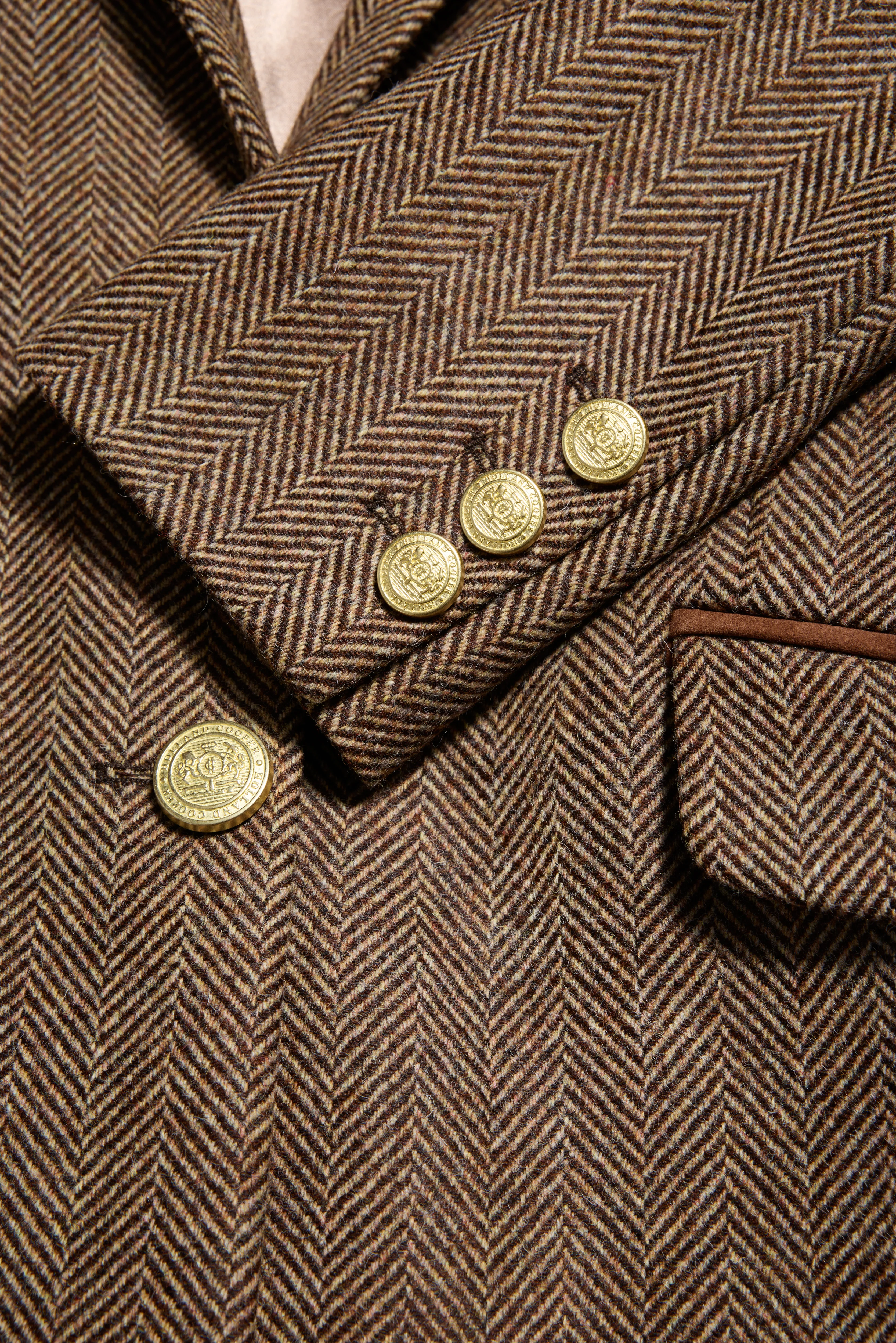 Highgrove Coat (Large Scale Brown Herringbone)