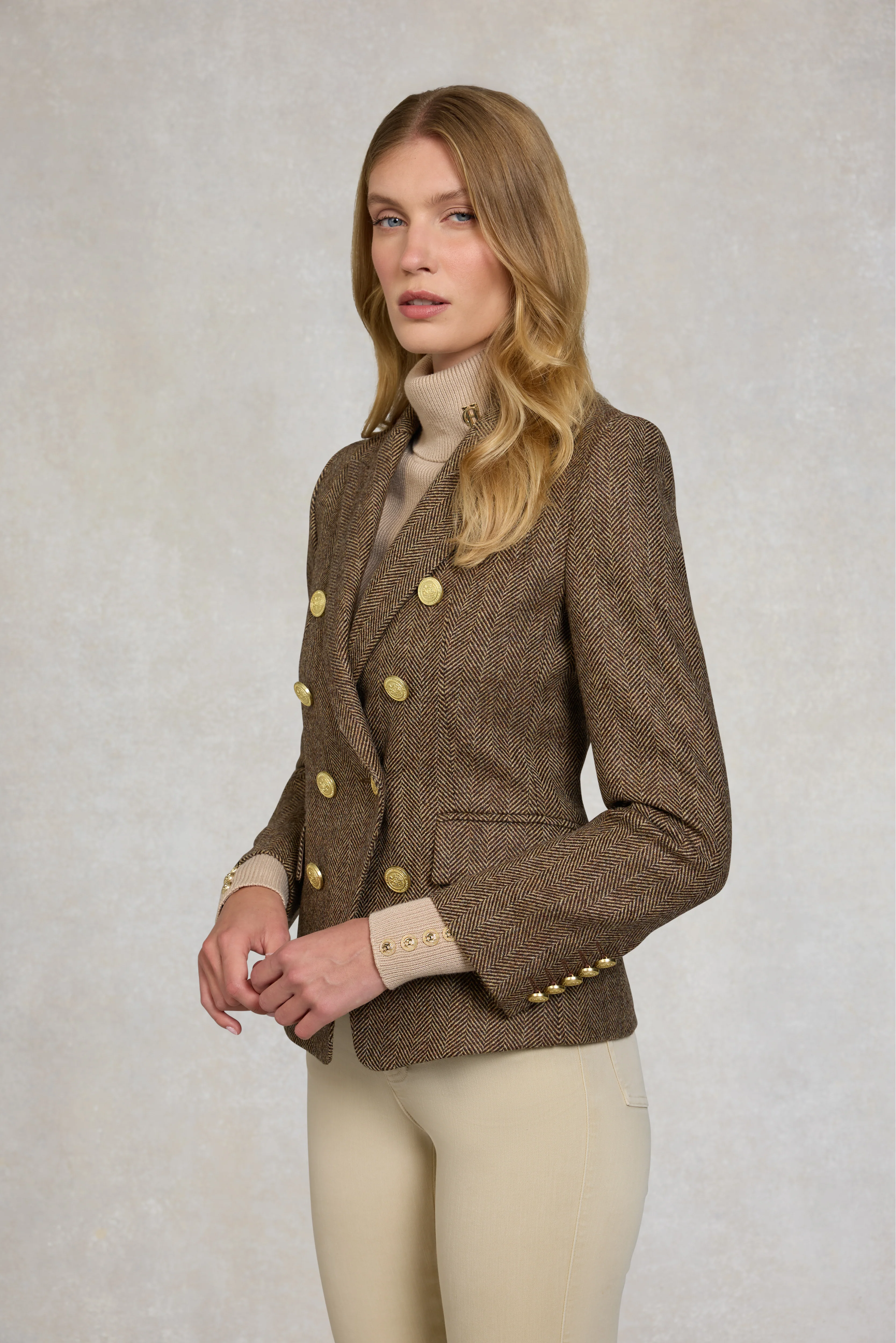 Knightsbridge Blazer (Large Scale Brown Herringbone)
