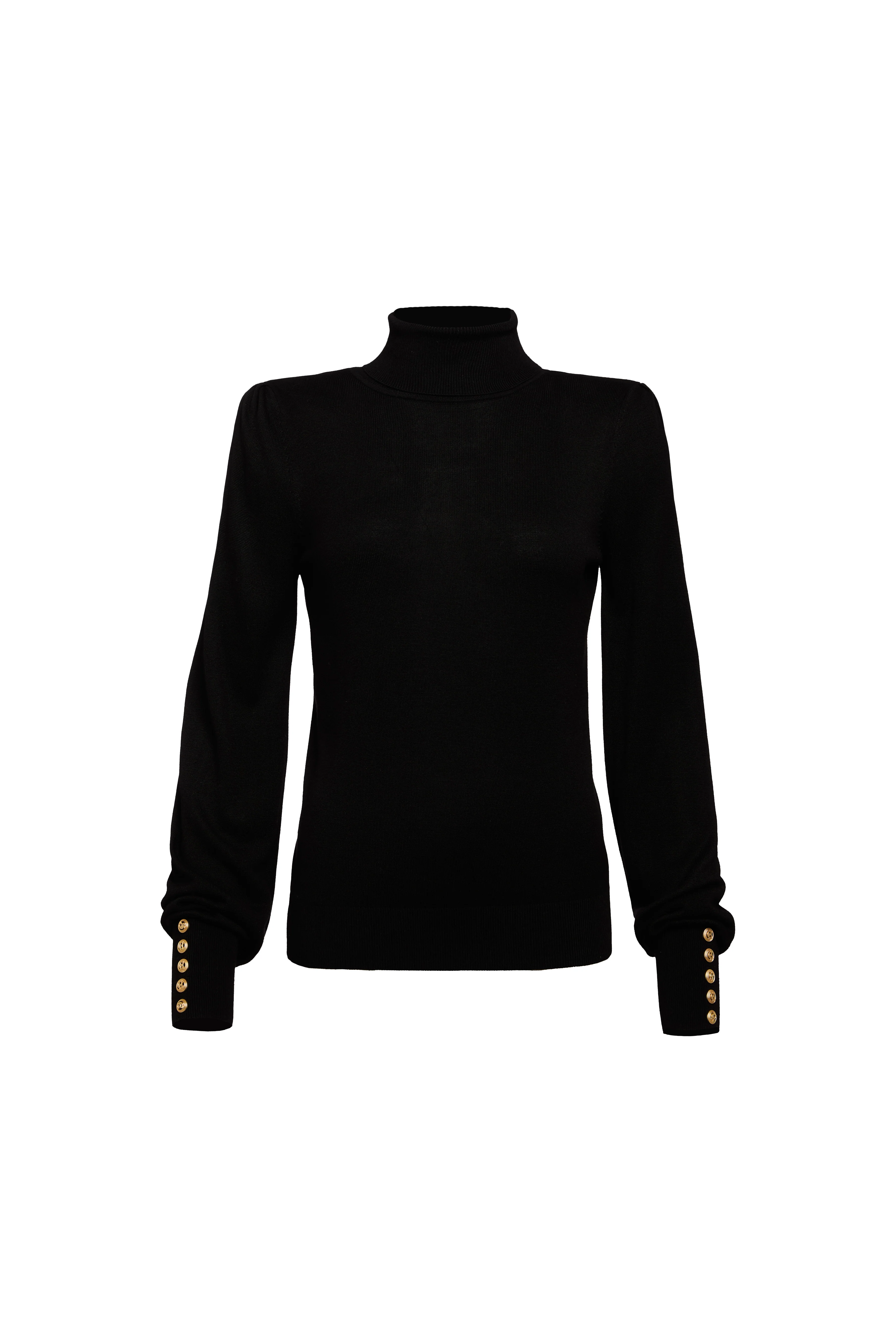 Structured Kelsie Roll Neck Knit (Black)