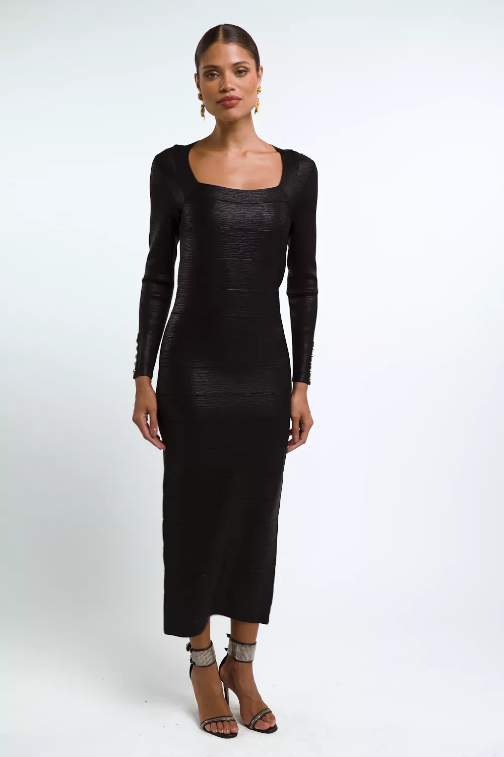 Lottie Bandage Dress (Black Foil)