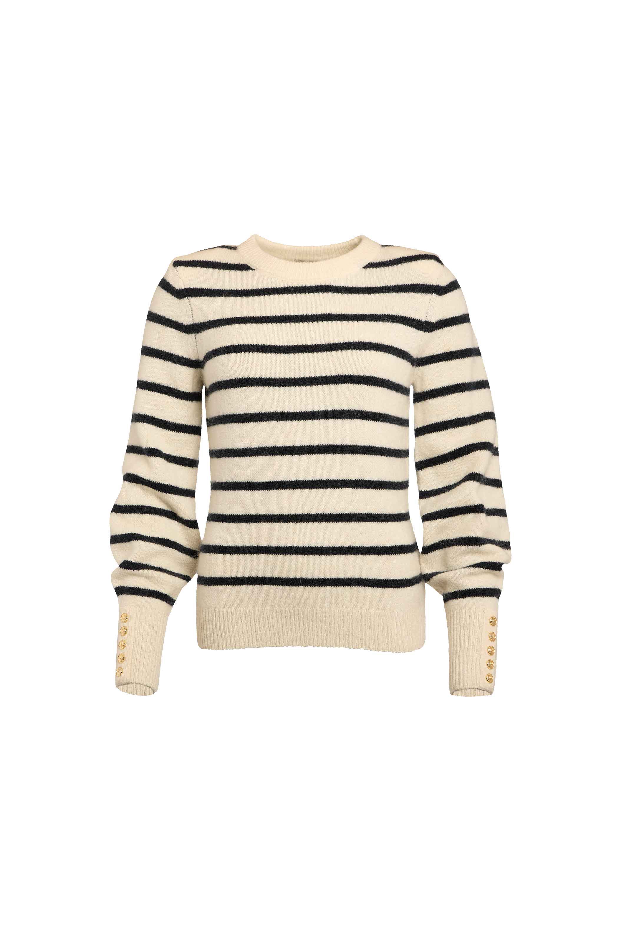 Isla Crew Neck Knit (Natural Stripe)