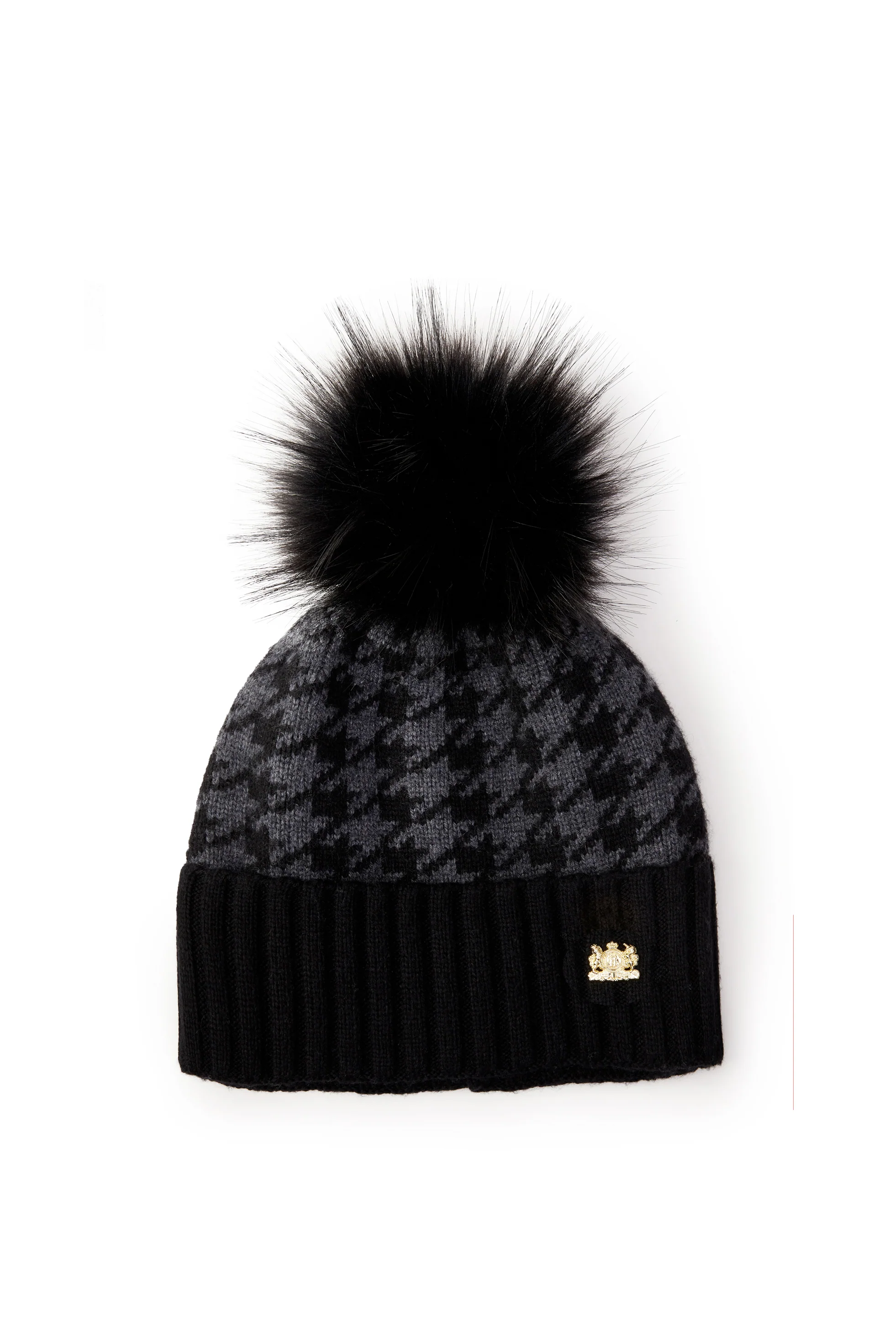 Heritage Bobble Hat (Grey Houndstooth)