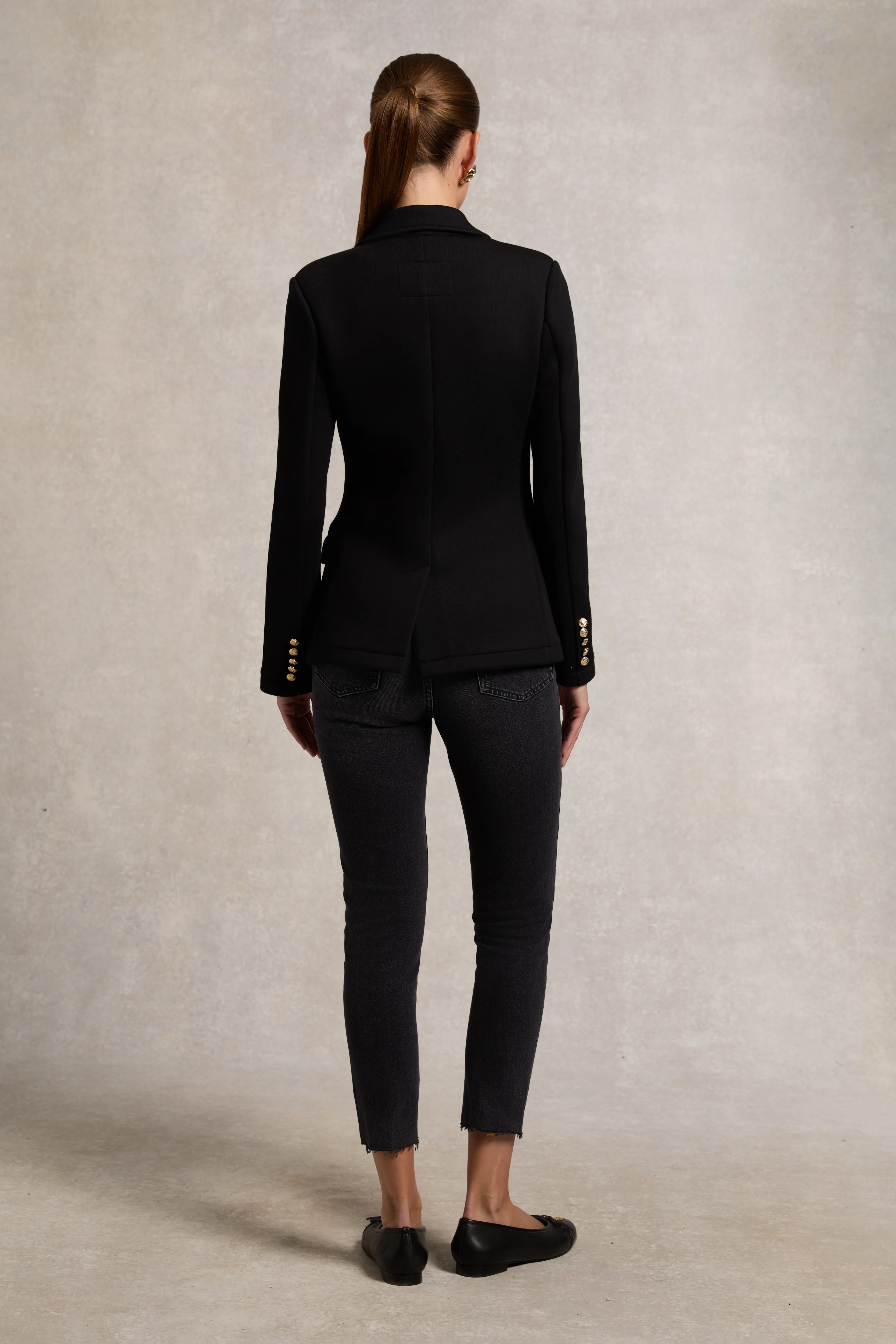 Henley Double Breasted Blazer (Black)