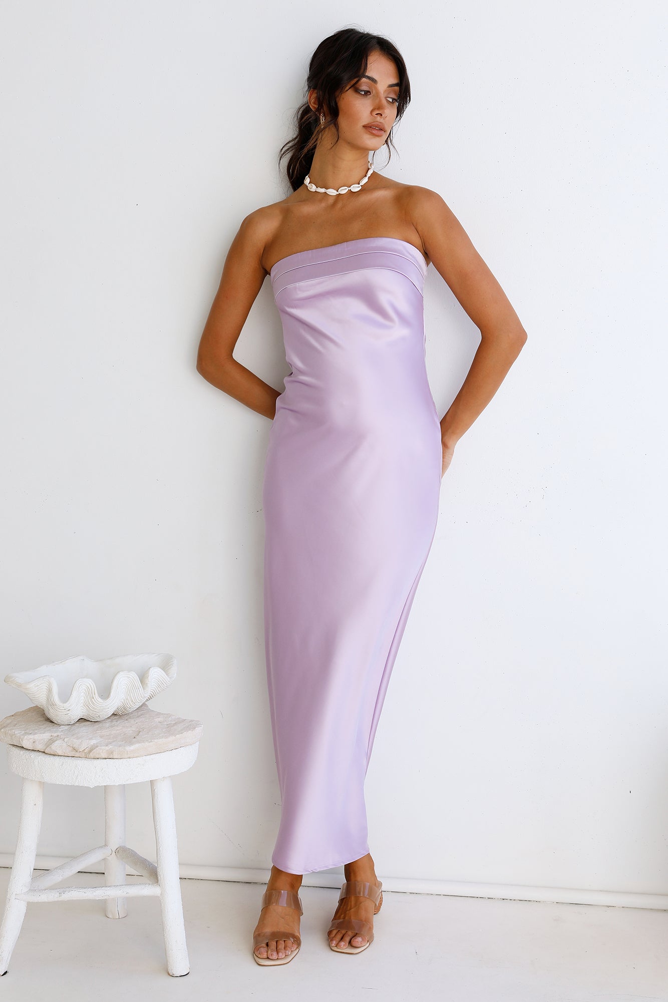 Gleam In Gold Maxi Dress Purple