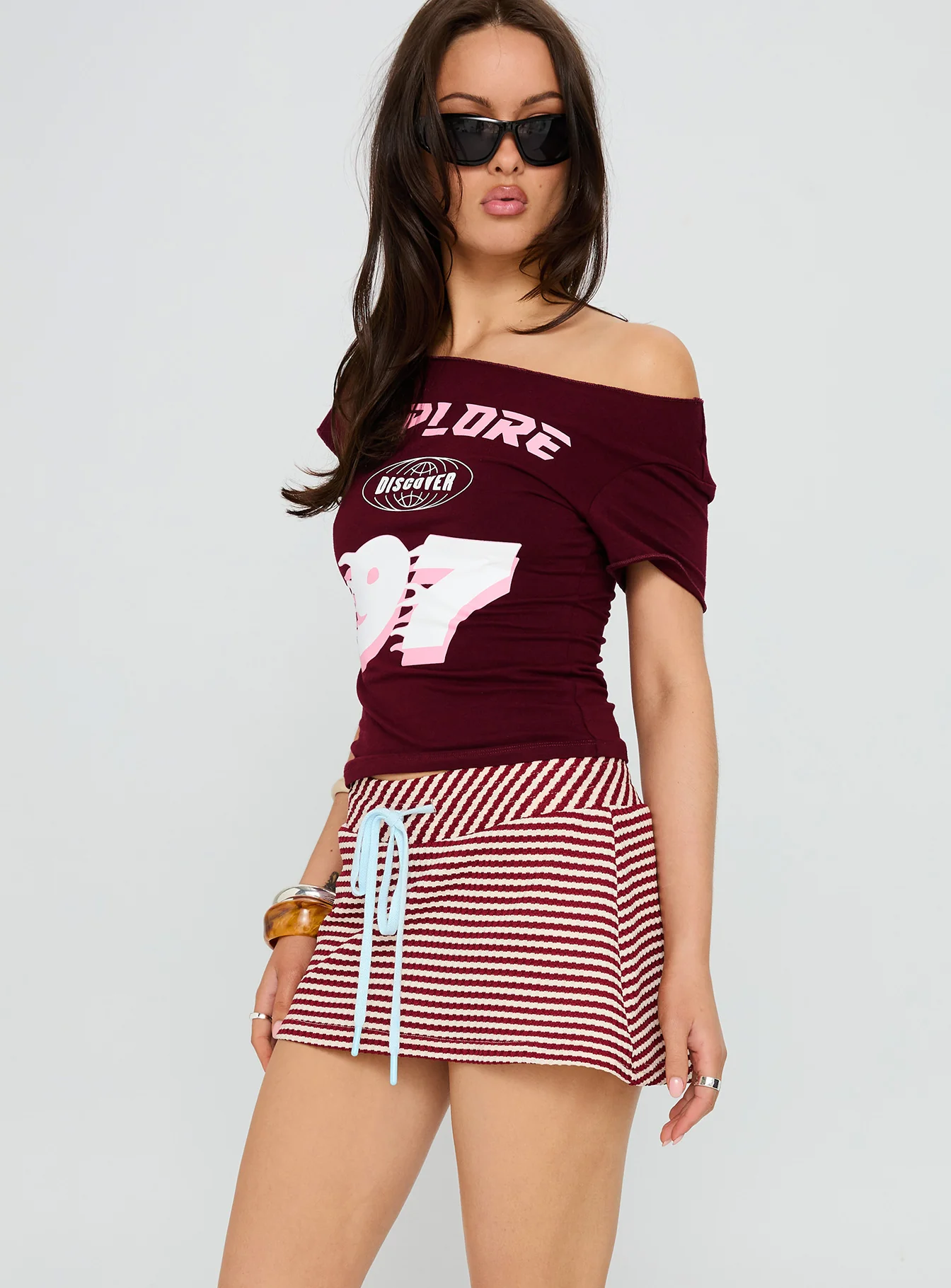 Bexi Textured Skort Red / White Stripe