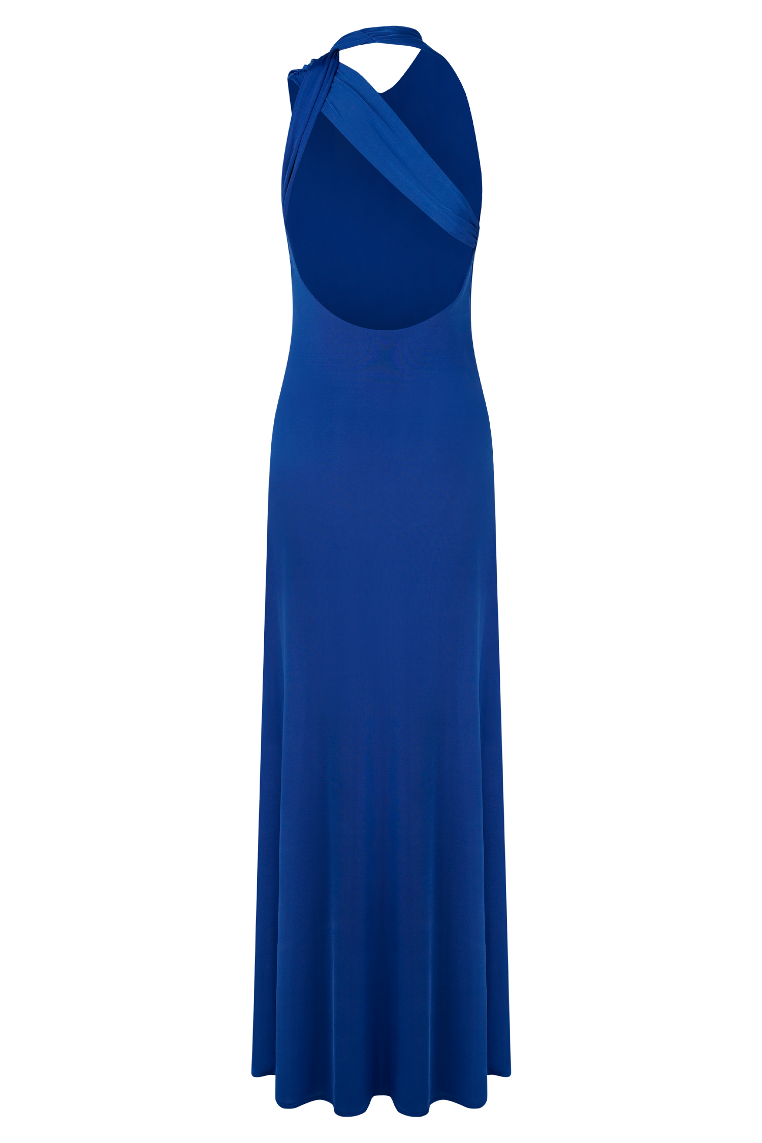 Marlee Asymmetrical Slinky Maxi Dress - Cobalt