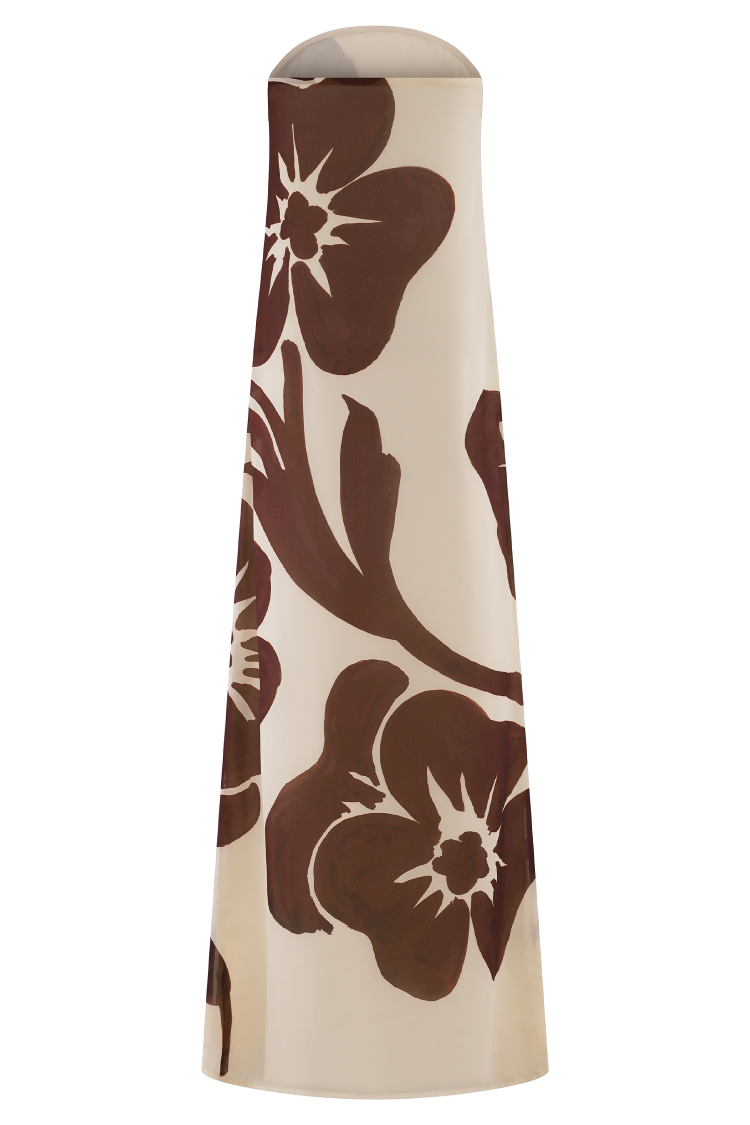 Amaya Strapless Chiffon Maxi Dress - Chocolate Deco Fleur Print